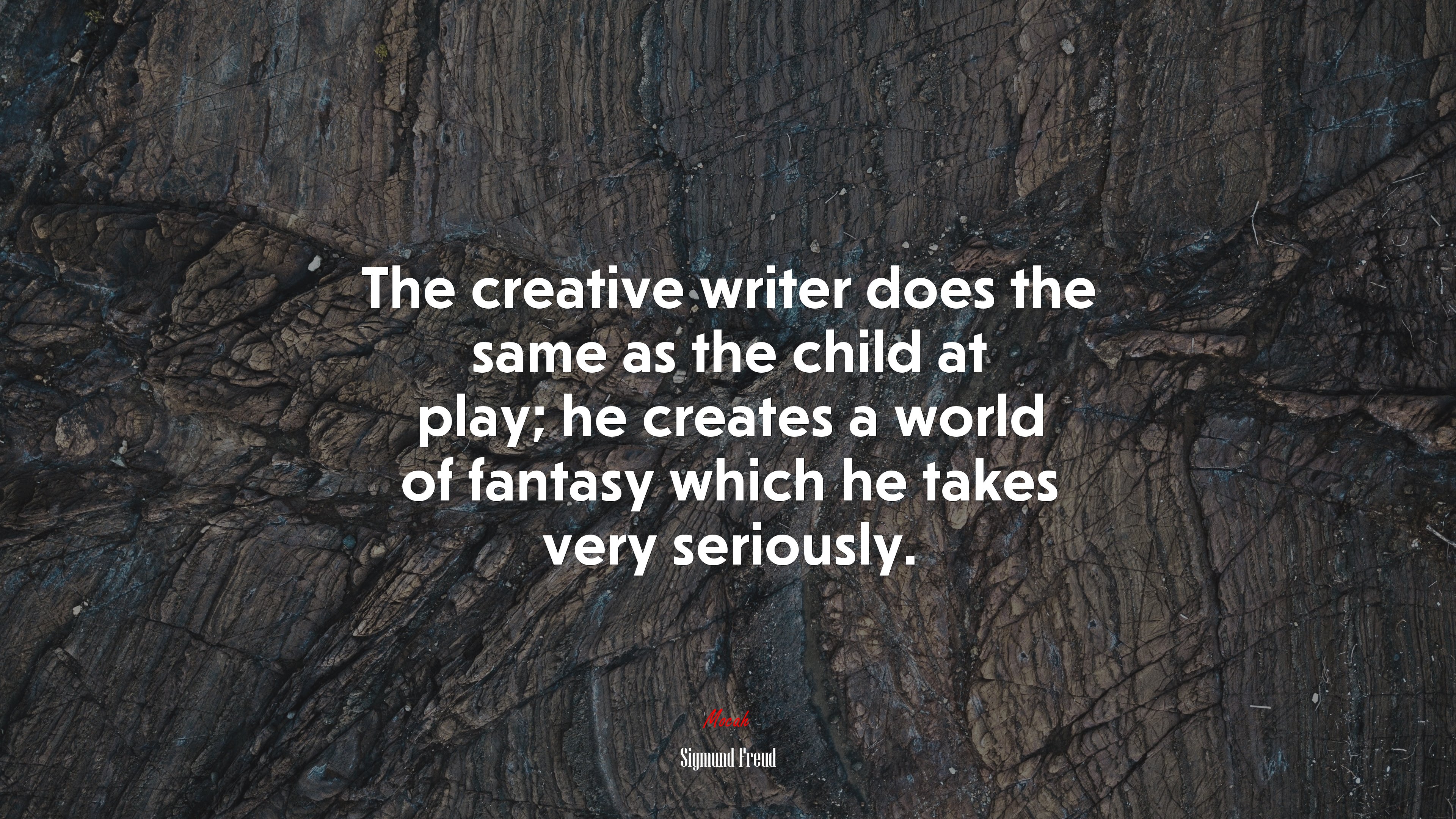 The creative writer does the same as the child at play; he creates a world of fantasy which he takes very seriously. | Sigmund Freud quote HD Wallpaper