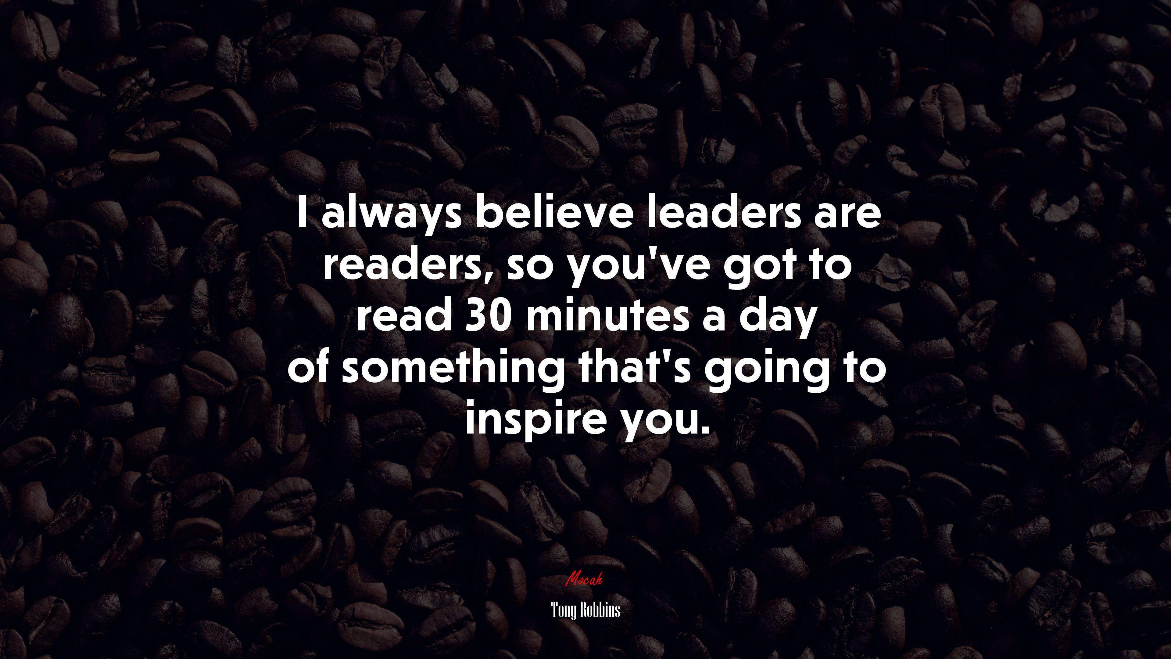 I always believe leaders are readers, so you’ve got to read 30 minutes a day of something that’s going to inspire you. | Tony Robbins quote HD Wallpaper