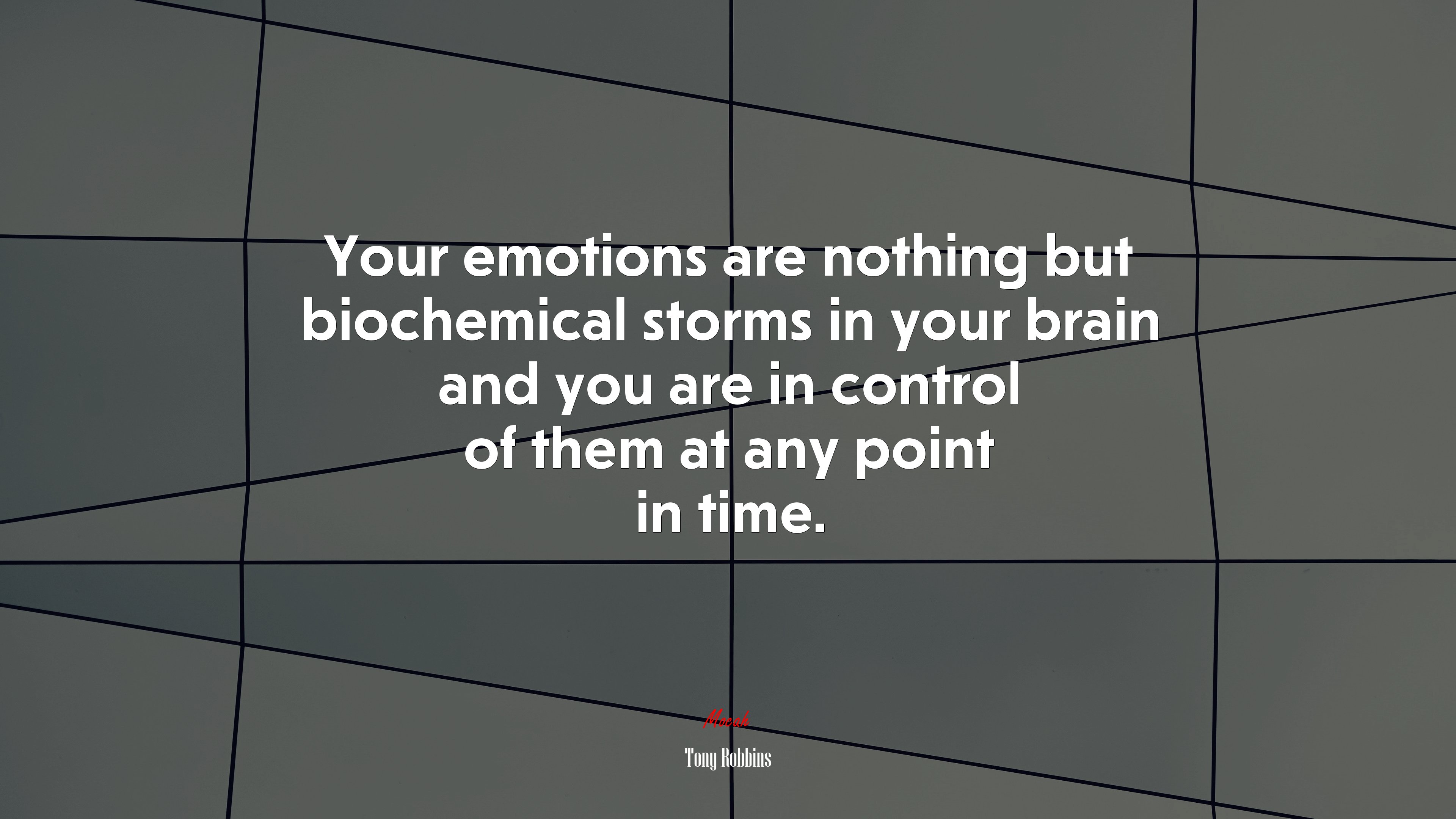 Your emotions are nothing but biochemical storms in your brain and you are in control of them at any point in time. | Tony Robbins quote HD Wallpaper