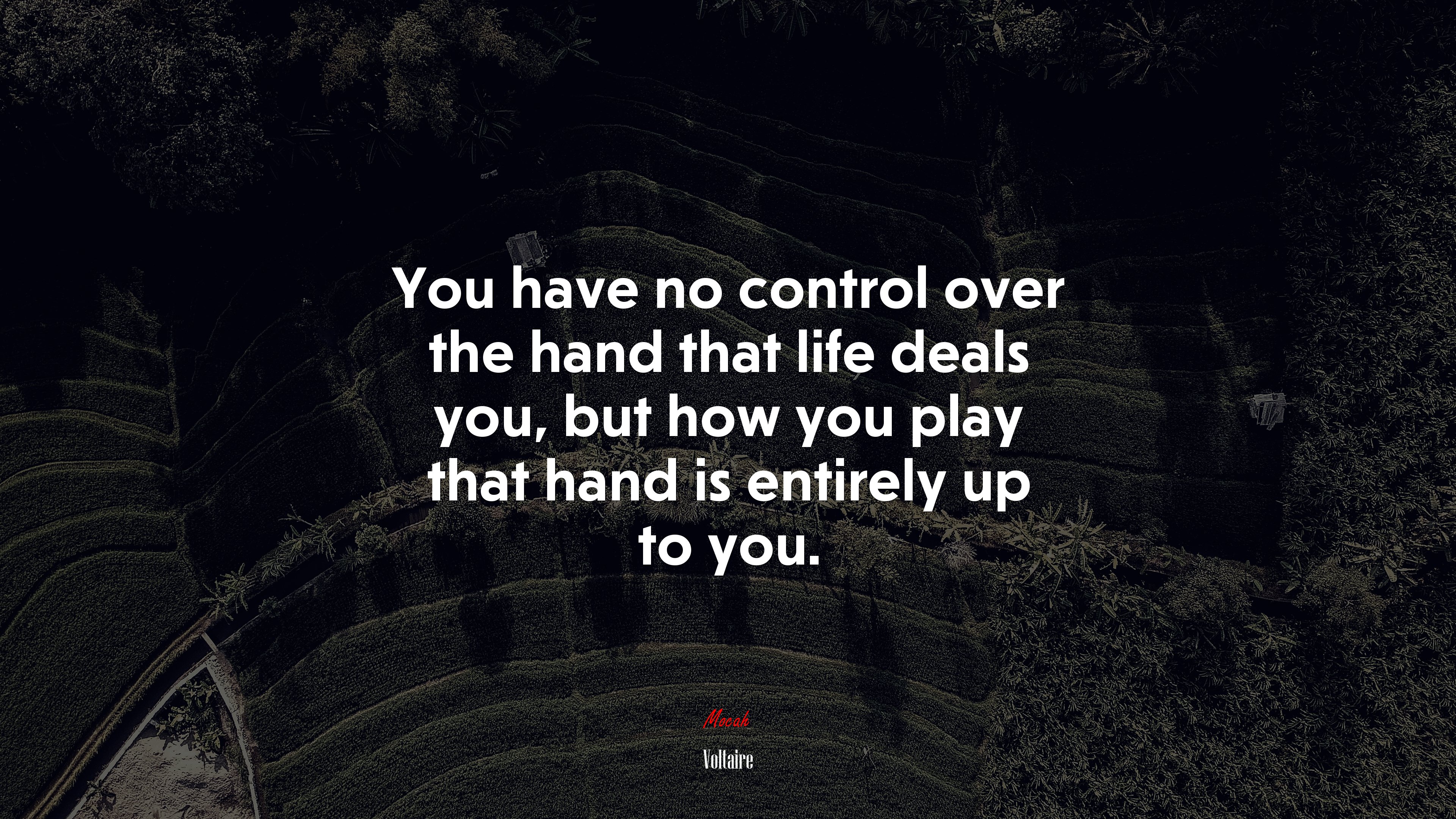 You have no control over the hand that life deals you, but how you play that hand is entirely up to you. | Voltaire quote HD Wallpaper