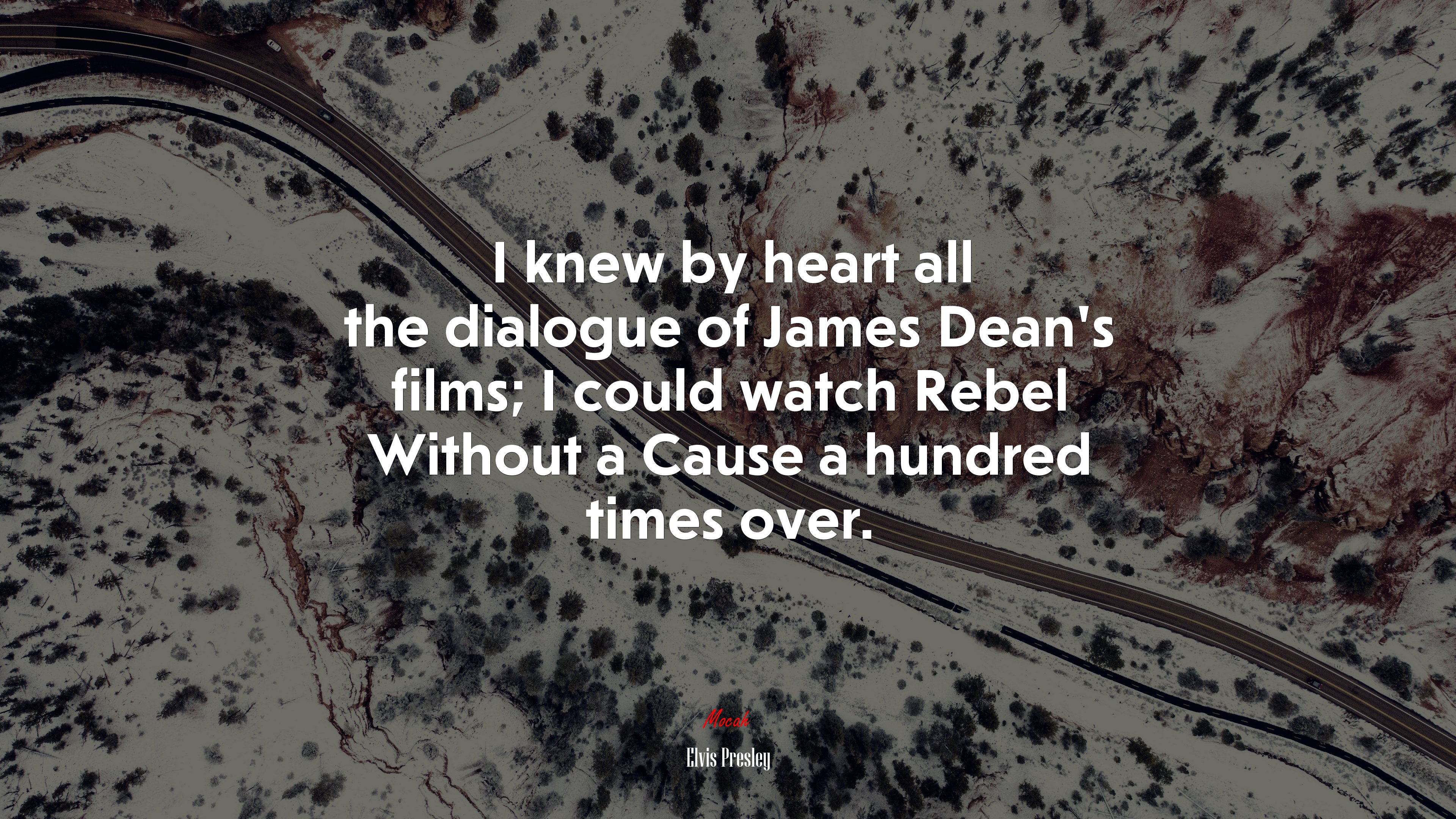 I knew by heart all the dialogue of James Dean’s films; I could watch Rebel Without a Cause a hundred times over. | Elvis Presley quote HD Wallpaper