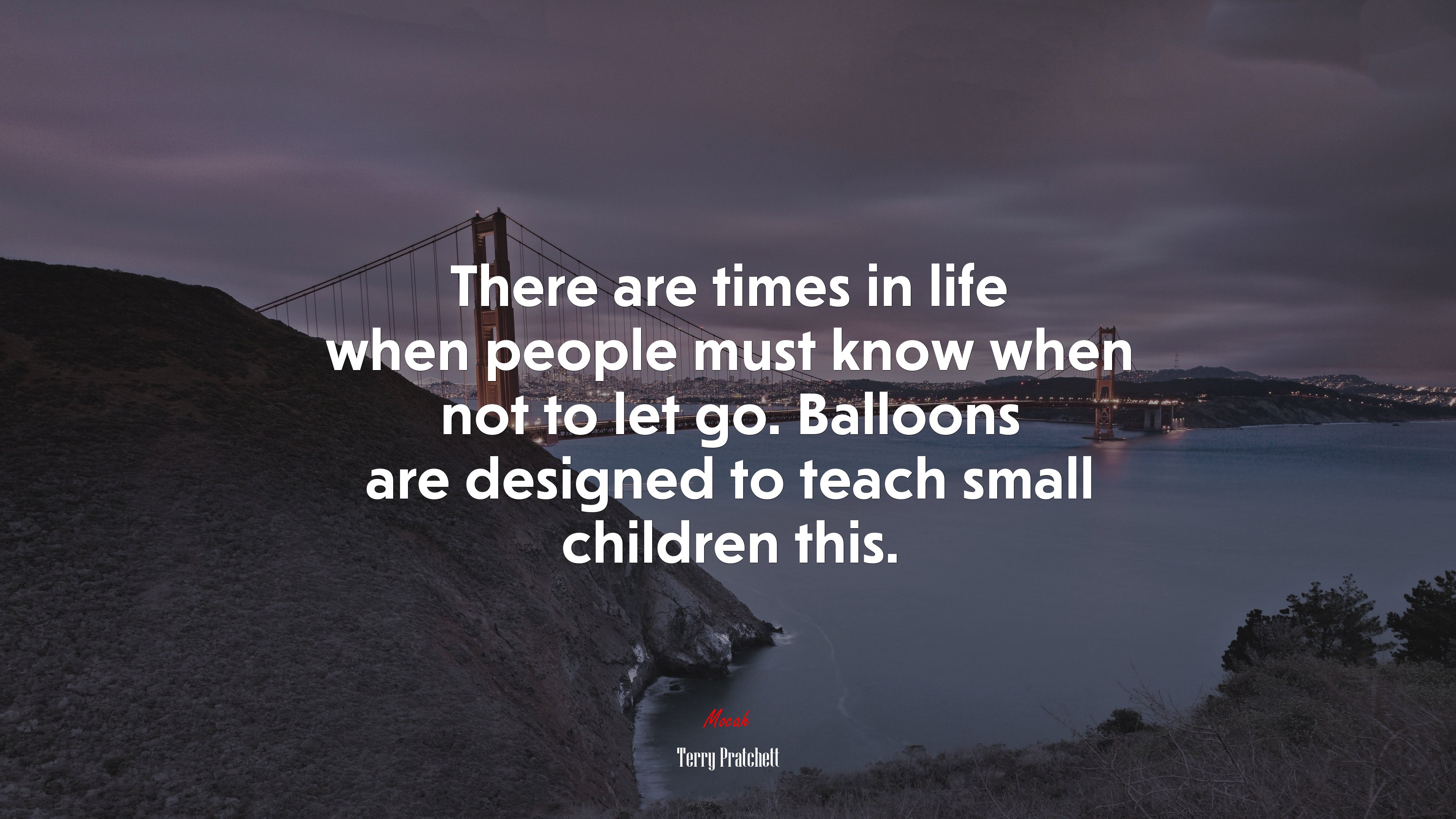There are times in life when people must know when not to let go. Balloons are designed to teach small children this. | Terry Pratchett quote HD Wallpaper