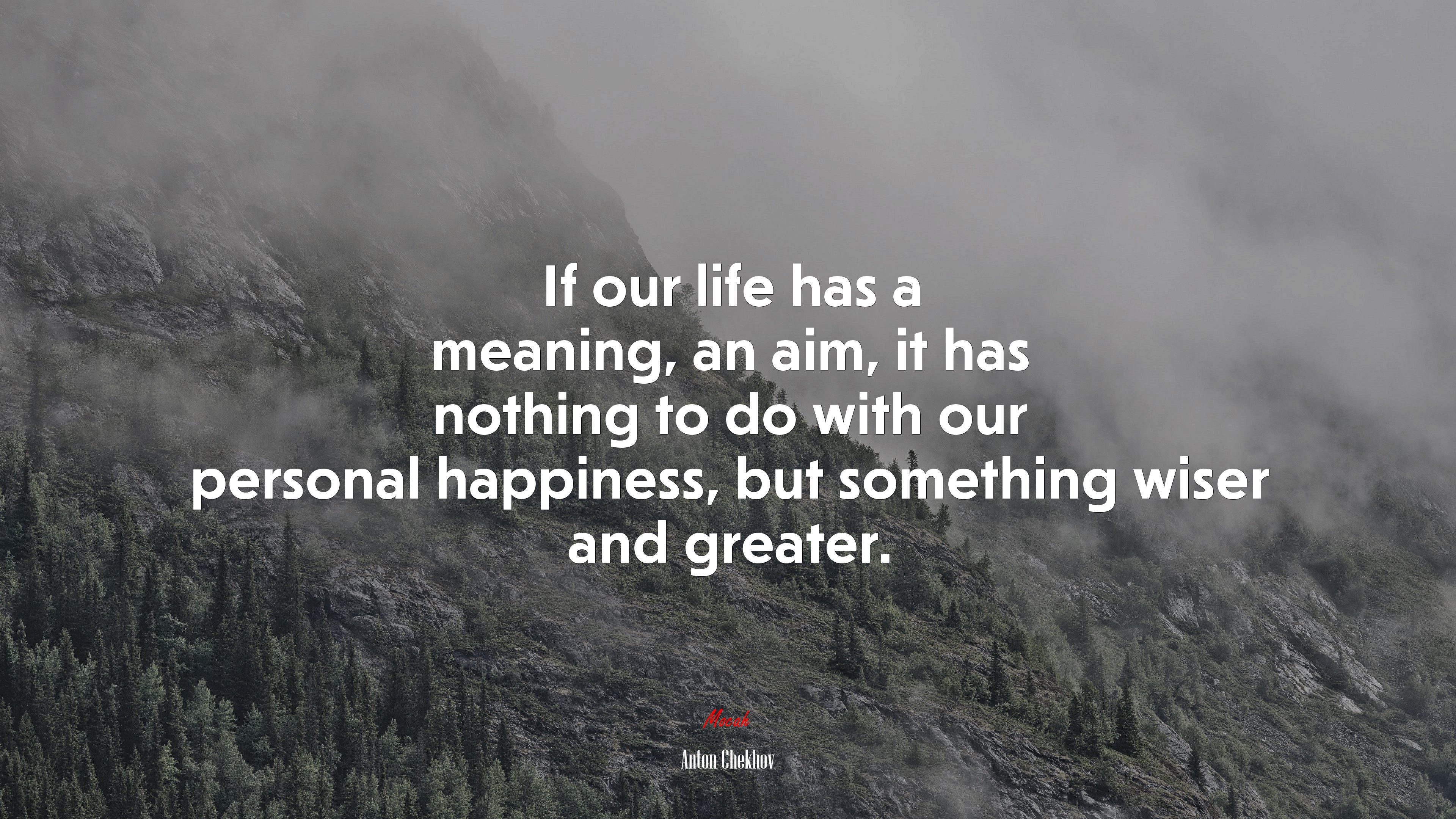 If our life has a meaning, an aim, it has nothing to do with our personal happiness, but something wiser and greater. | Anton Chekhov quote HD Wallpaper