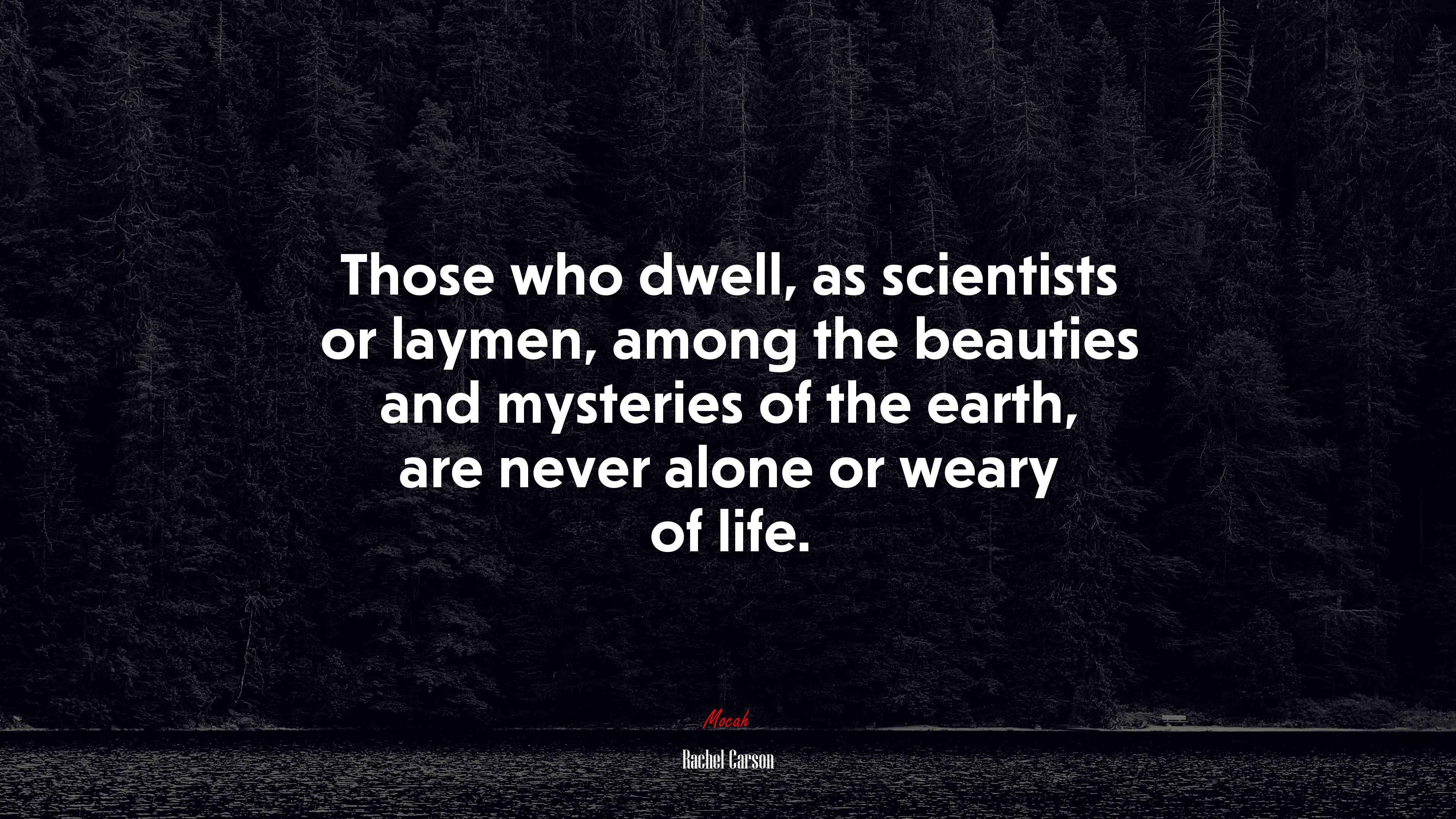 Those who dwell, as scientists or laymen, among the beauties and mysteries of the earth, are never alone or weary of life. | Rachel Carson quote HD Wallpaper