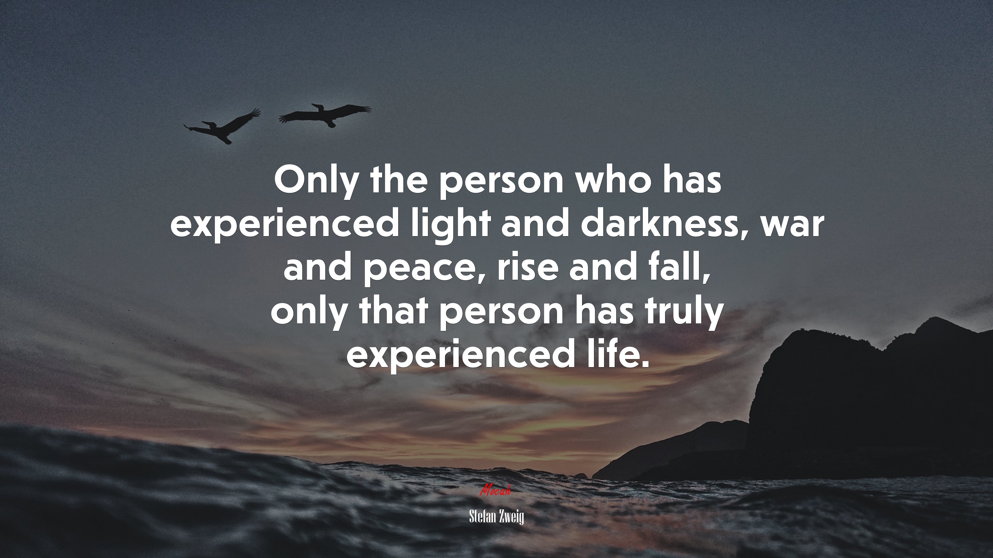 Only the person who has experienced light and darkness, war and peace, rise and fall, only that person has truly experienced life. | Stefan Zweig quote HD Wallpaper