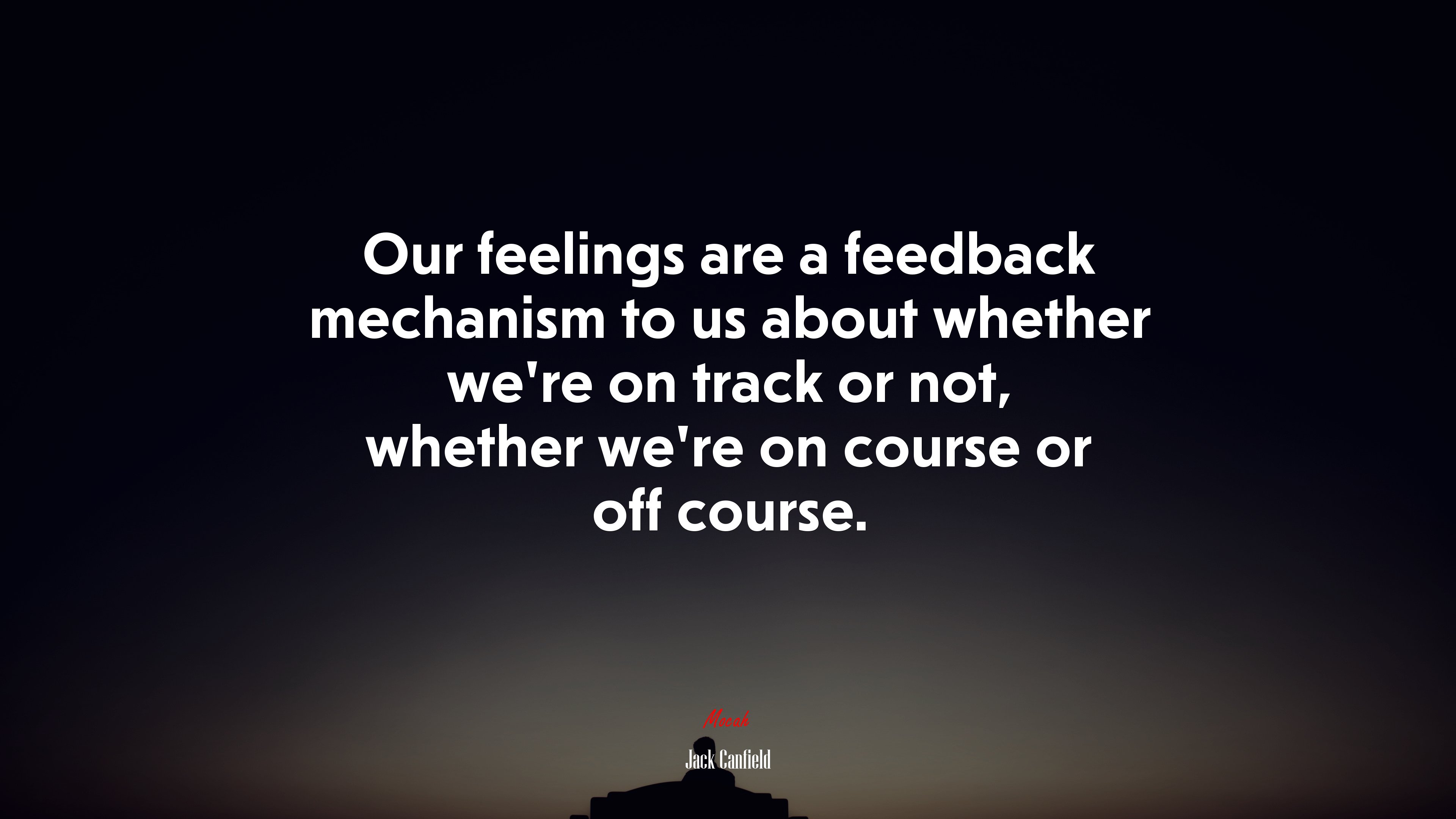 Our feelings are a feedback mechanism to us about whether we’re on track or not, whether we’re on course or off course. | Jack Canfield quote HD Wallpaper