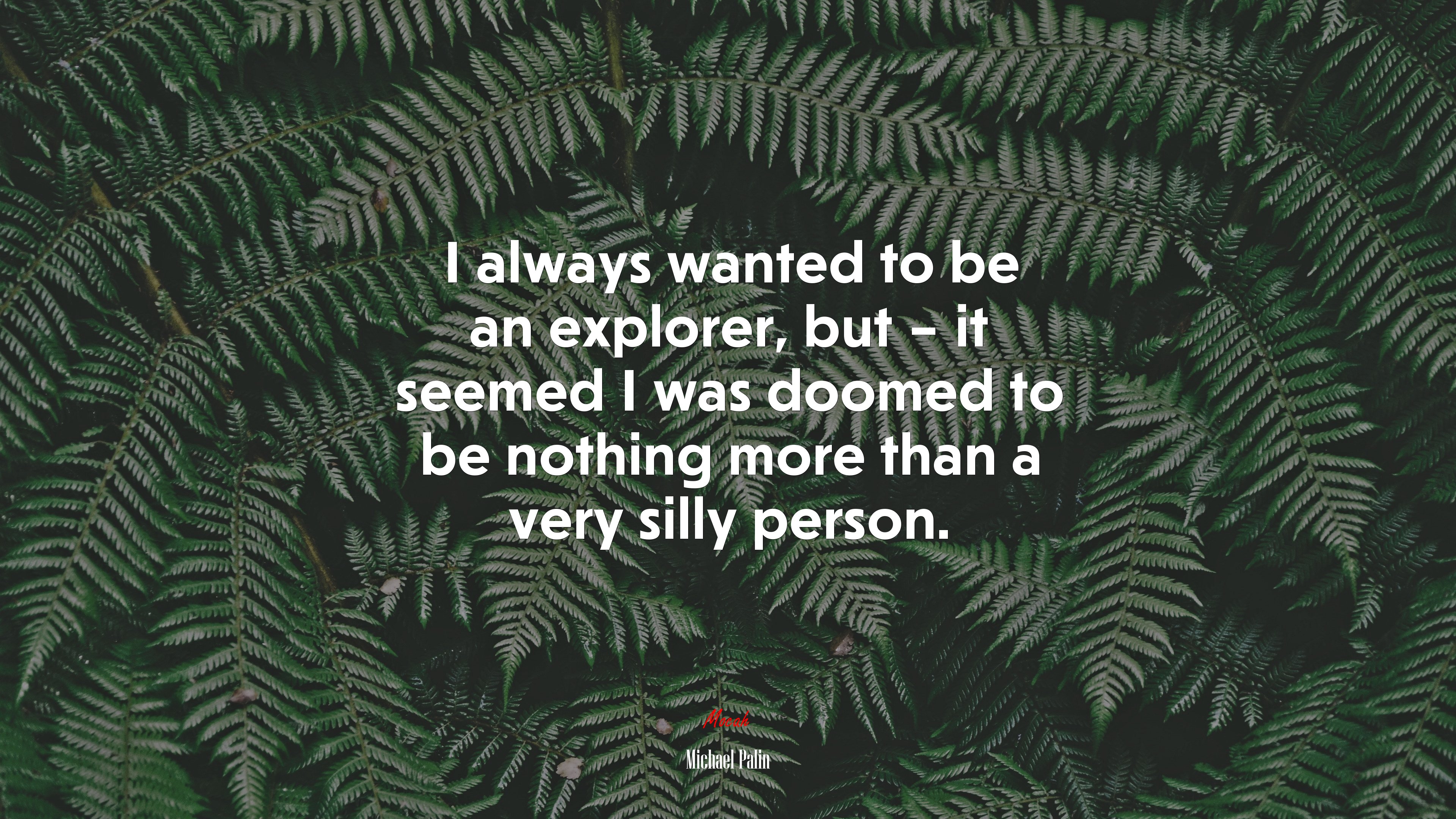 I always wanted to be an explorer, but – it seemed I was doomed to be nothing more than a very silly person. | Michael Palin quote HD Wallpaper