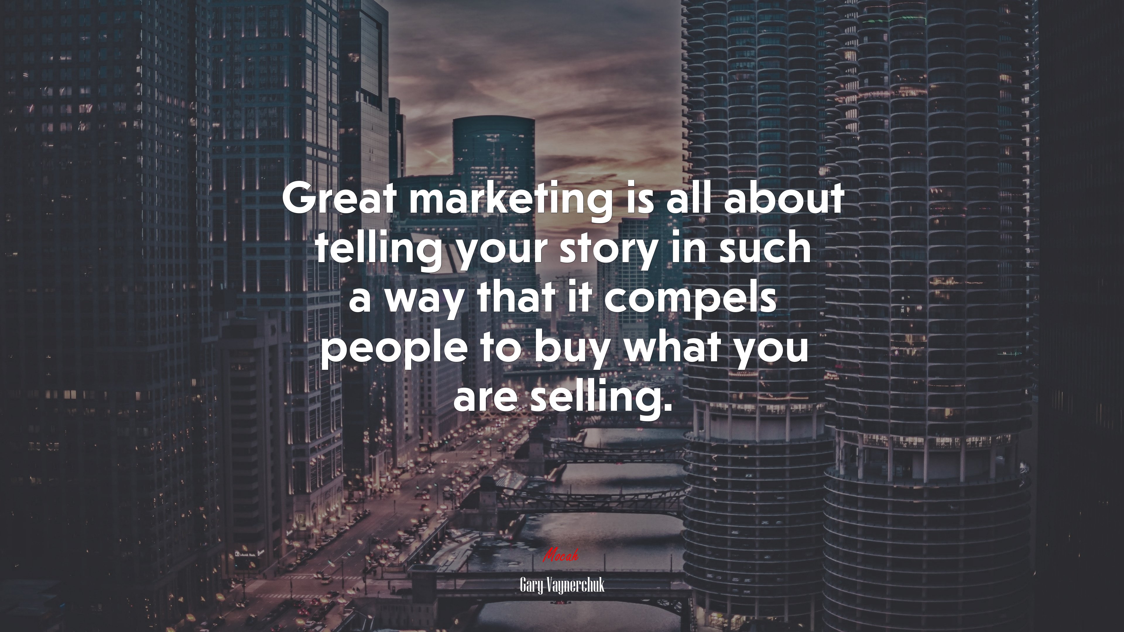 Great marketing is all about telling your story in such a way that it compels people to buy what you are selling. | Gary Vaynerchuk quote HD Wallpaper
