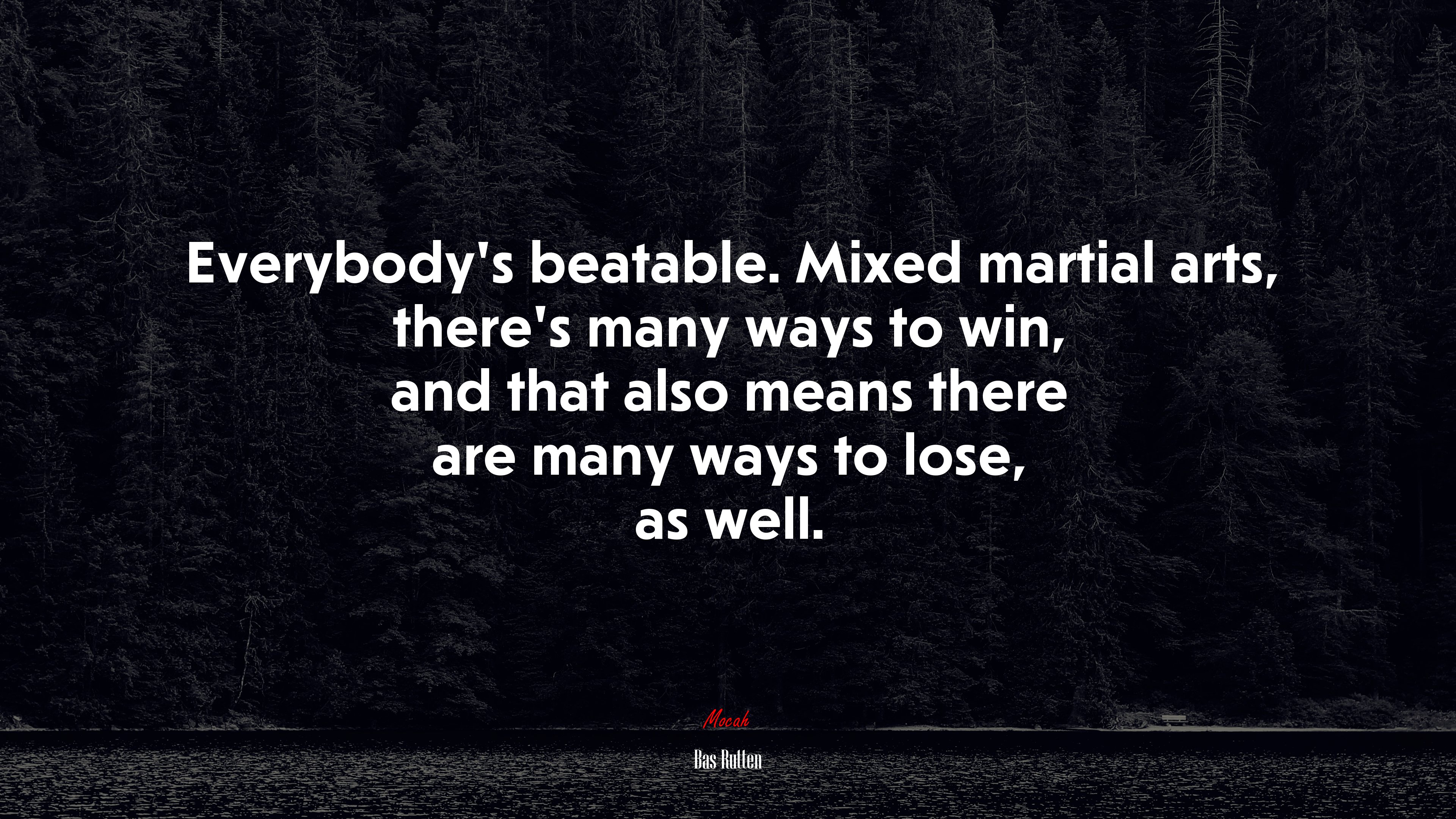Everybody’s beatable. Mixed martial arts, there’s many ways to win, and that also means there are many ways to lose, as well. | Bas Rutten quote HD Wallpaper