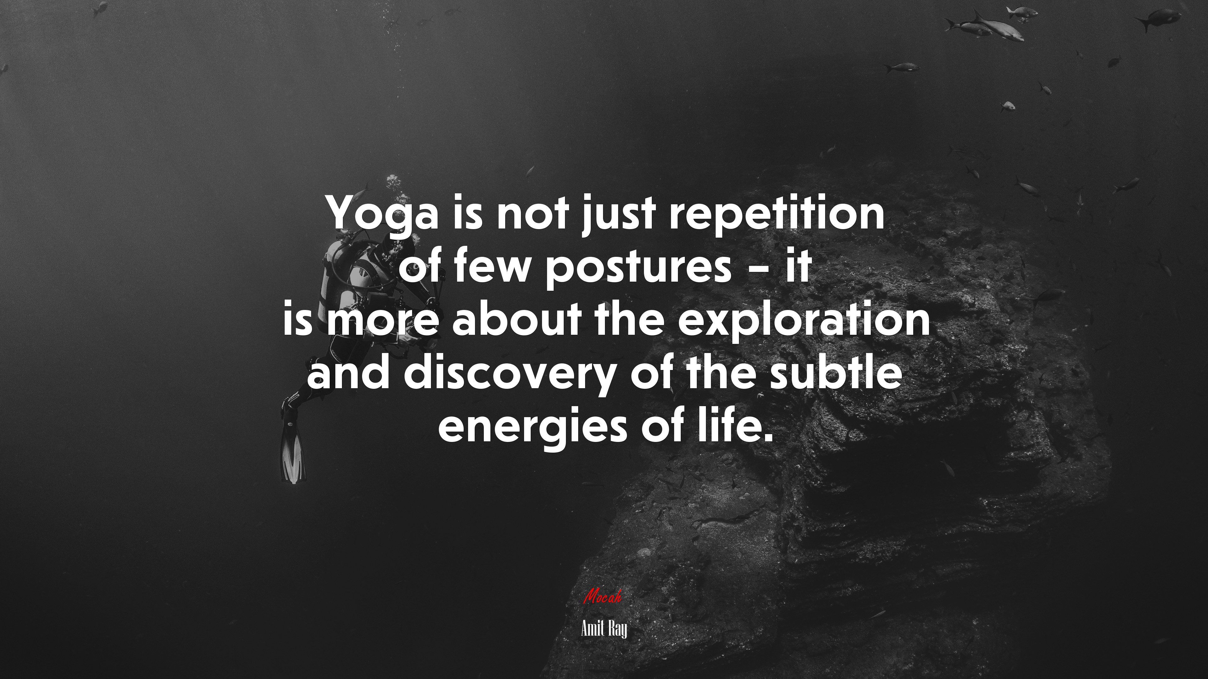 Yoga is not just repetition of few postures – it is more about the exploration and discovery of the subtle energies of life. | Amit Ray quote HD Wallpaper