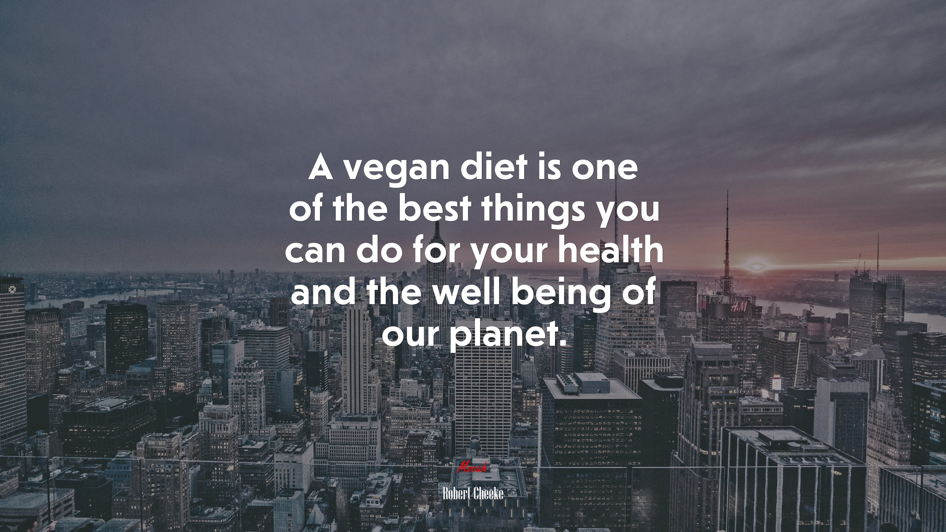 A vegan diet is one of the best things you can do for your health and the well being of our planet. | Robert Cheeke quote HD Wallpaper