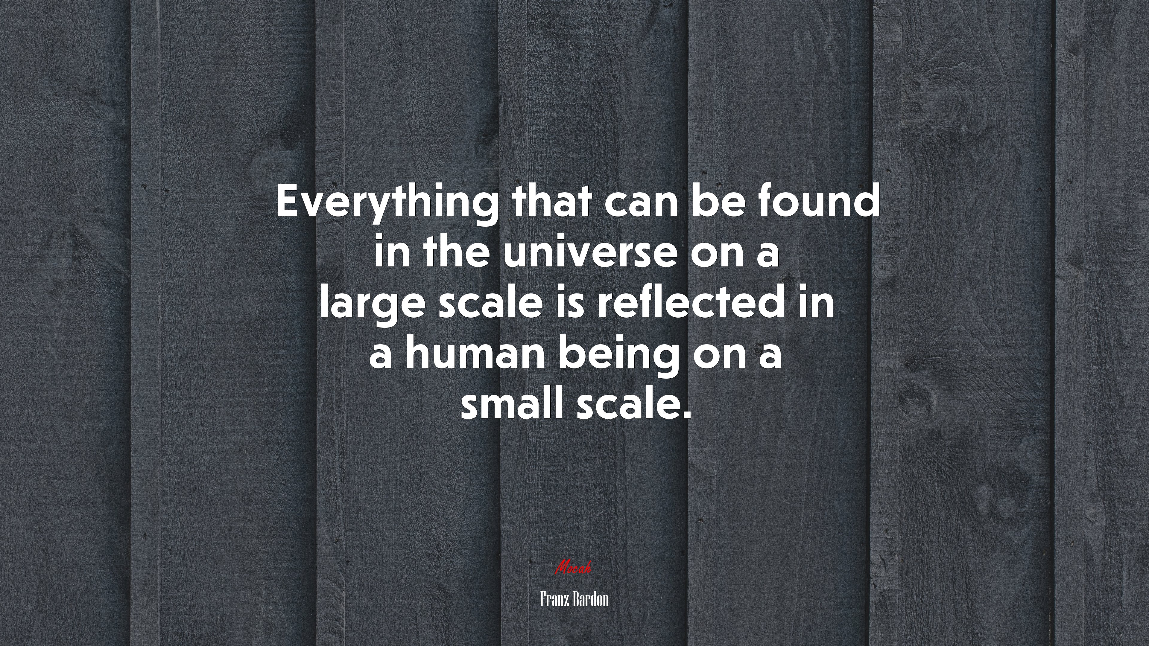 Everything that can be found in the universe on a large scale is reflected in a human being on a small scale. | Franz Bardon quote HD Wallpaper
