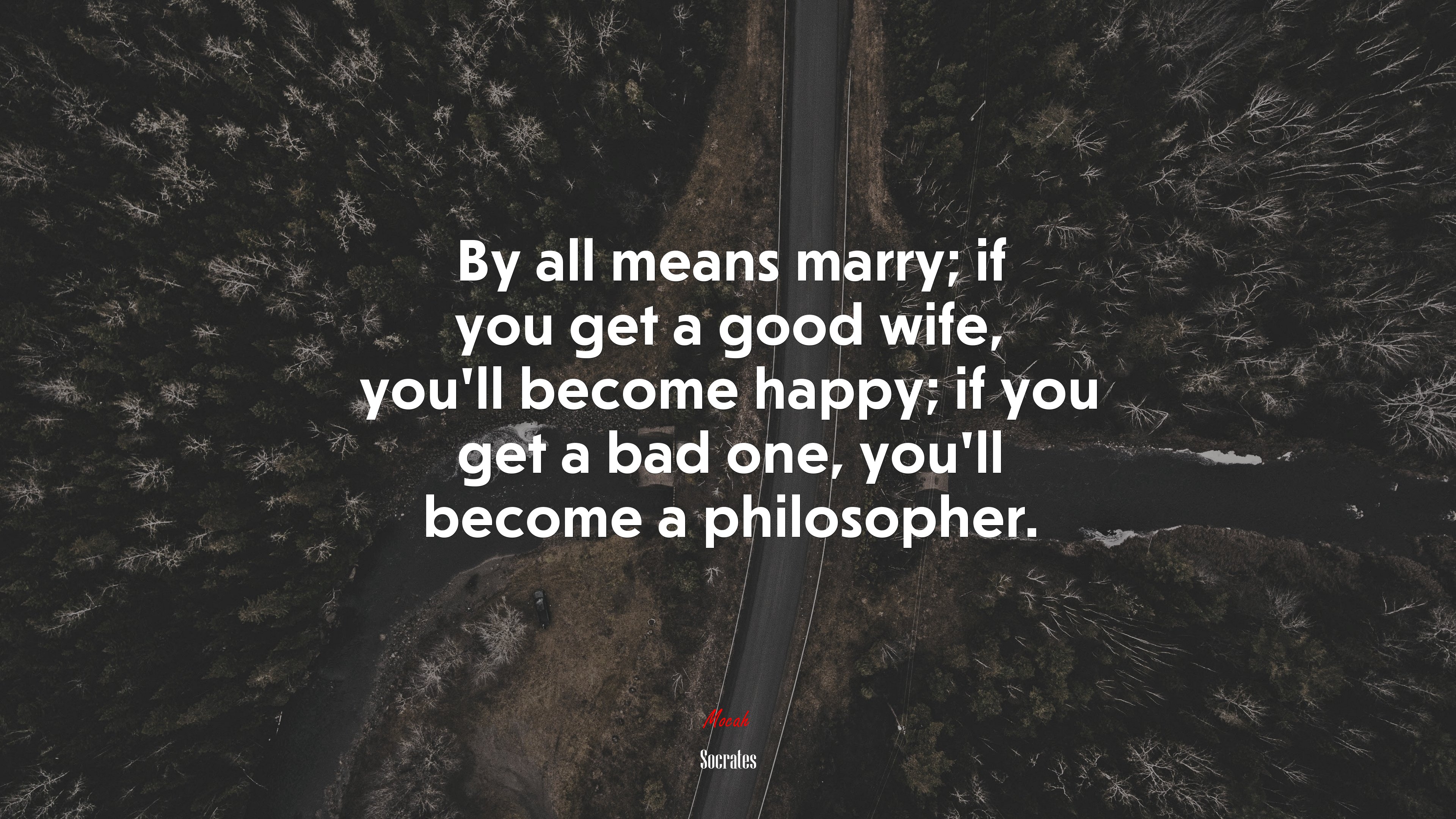 By all means marry; if you get a good wife, you’ll become happy; if you get a bad one, you’ll become a philosopher. | Socrates quote HD Wallpaper
