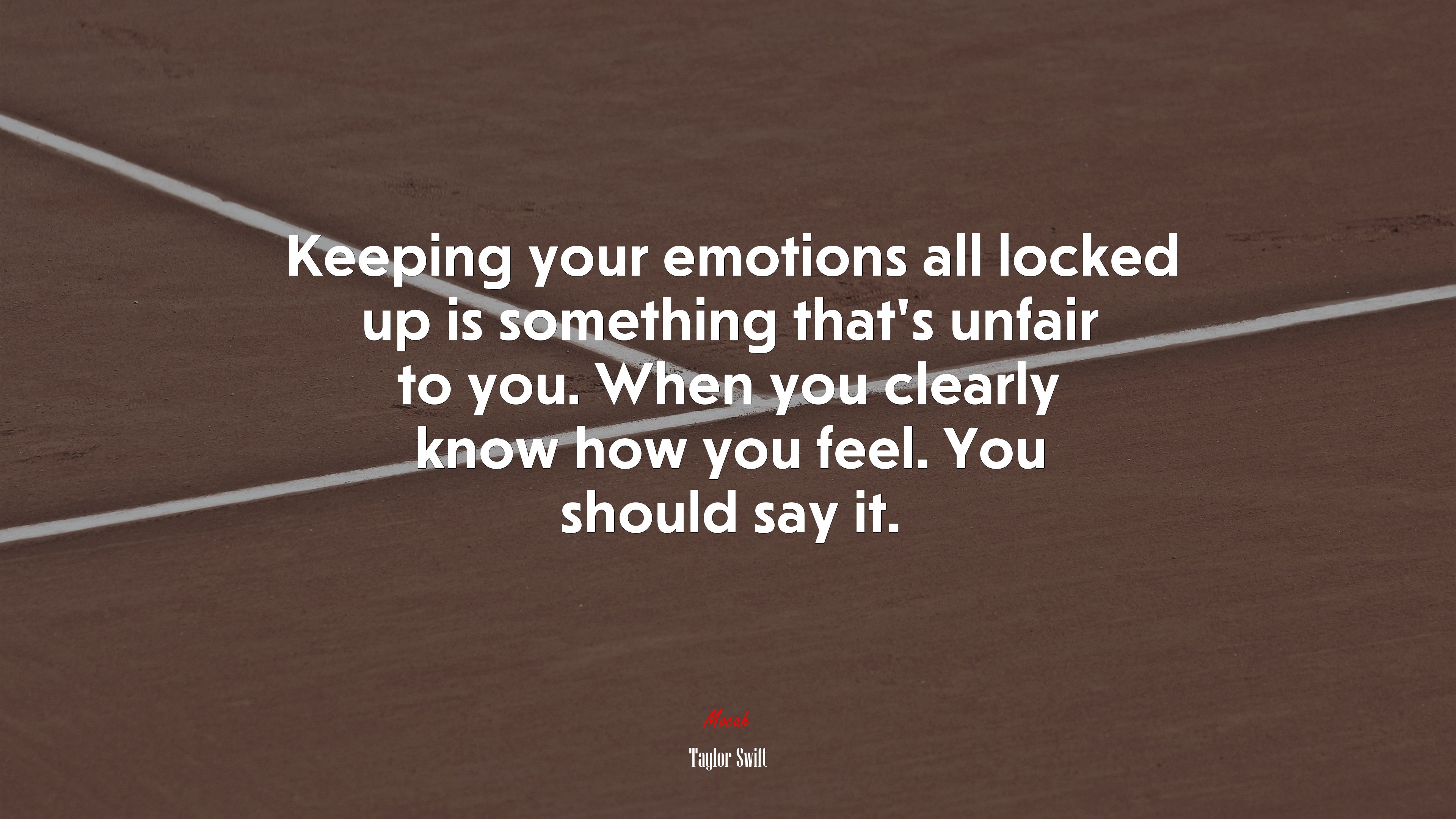 Keeping your emotions all locked up is something that’s unfair to you. When you clearly know how you feel. You should say it. | Taylor Swift quote HD Wallpaper