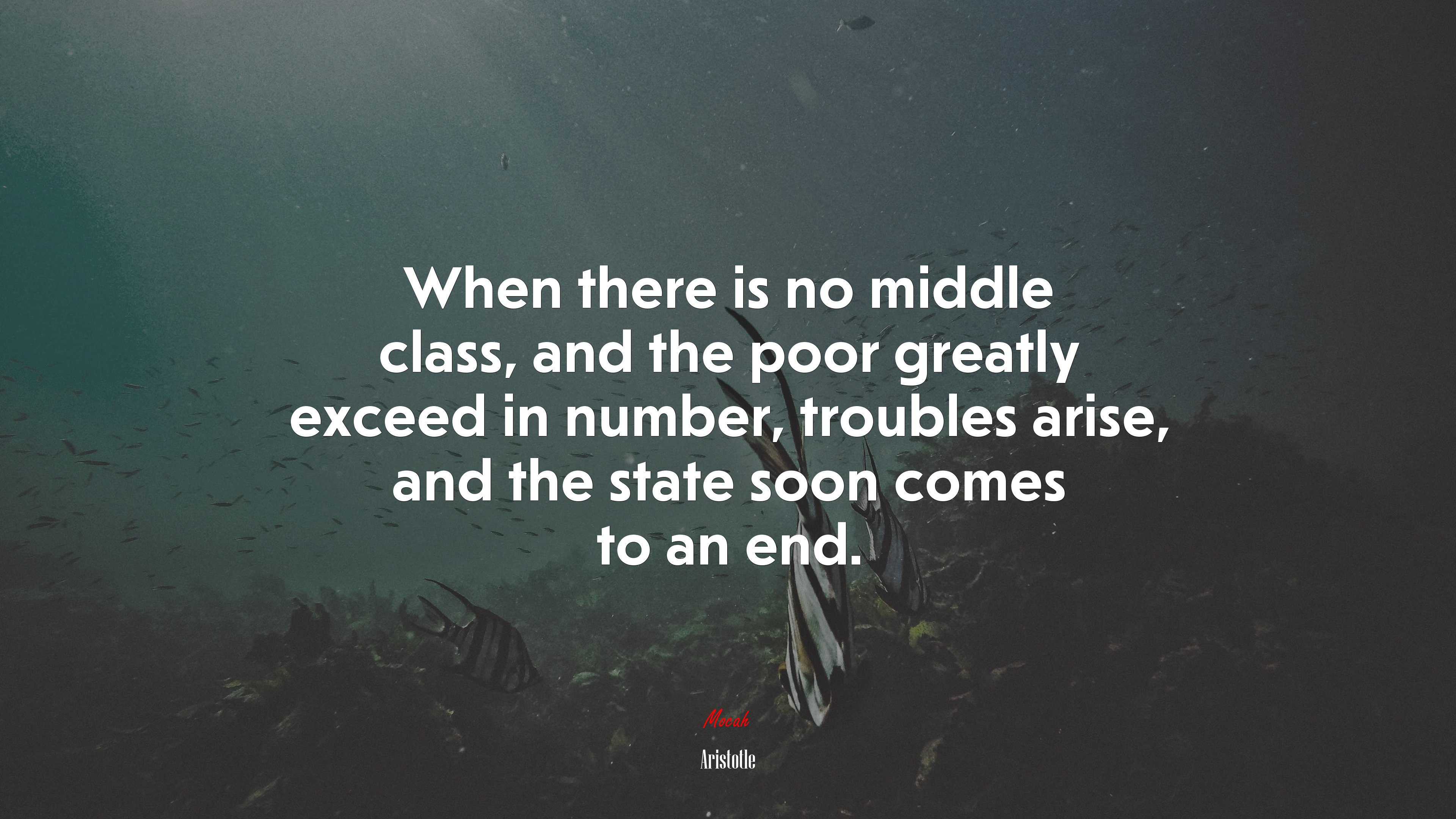 When there is no middle class, and the poor greatly exceed in number, troubles arise, and the state soon comes to an end. | Aristotle quote HD Wallpaper