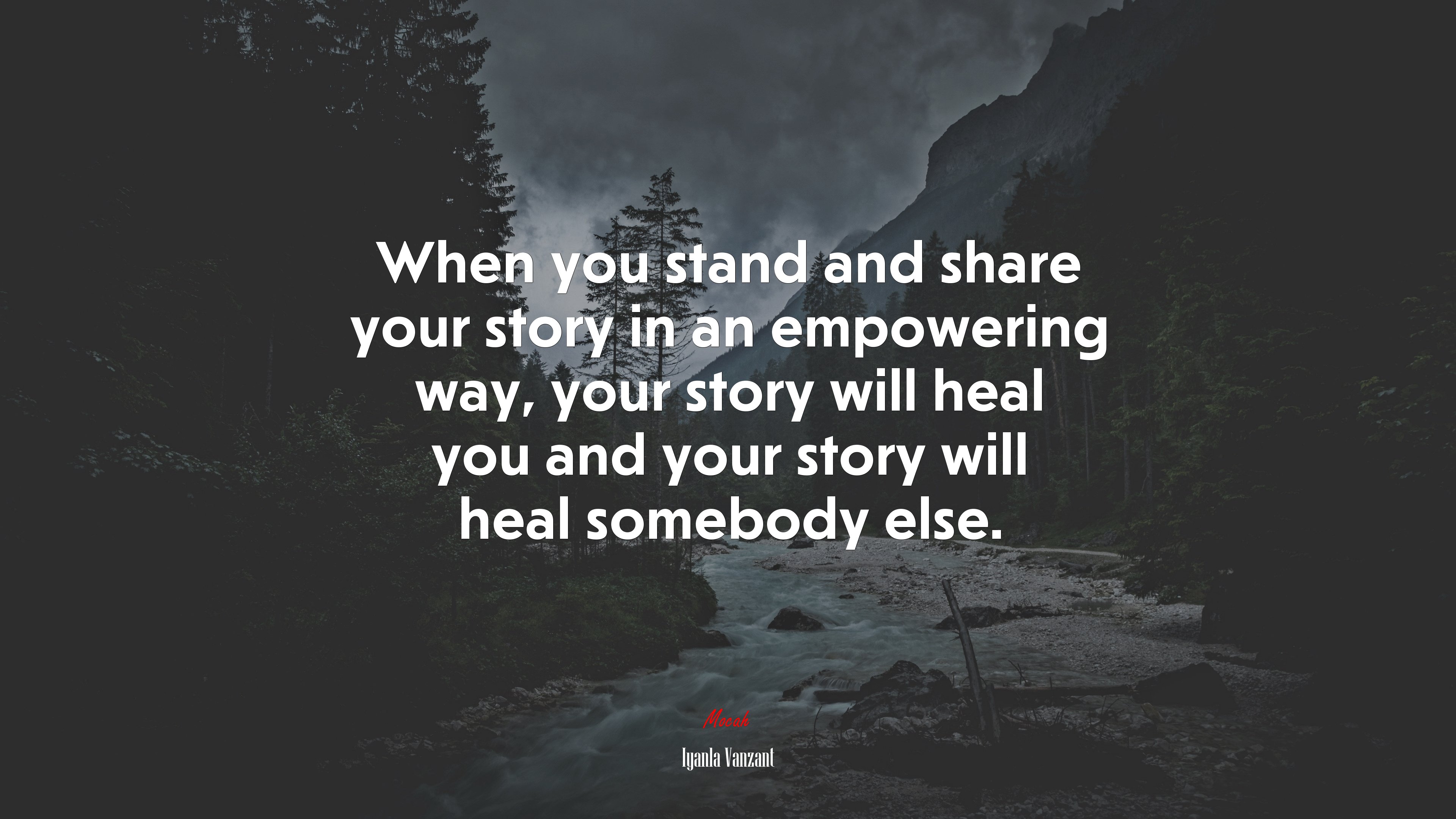 When you stand and share your story in an empowering way, your story will heal you and your story will heal somebody else. | Iyanla Vanzant quote HD Wallpaper