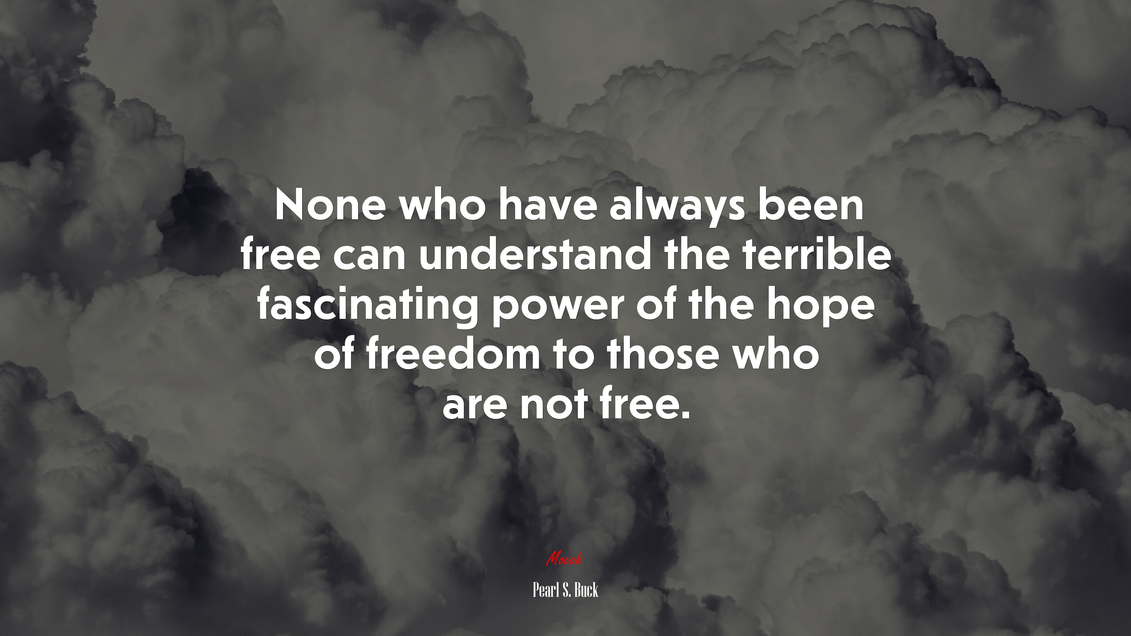 None who have always been free can understand the terrible fascinating power of the hope of freedom to those who are not free. | Pearl S. Buck quote HD Wallpaper