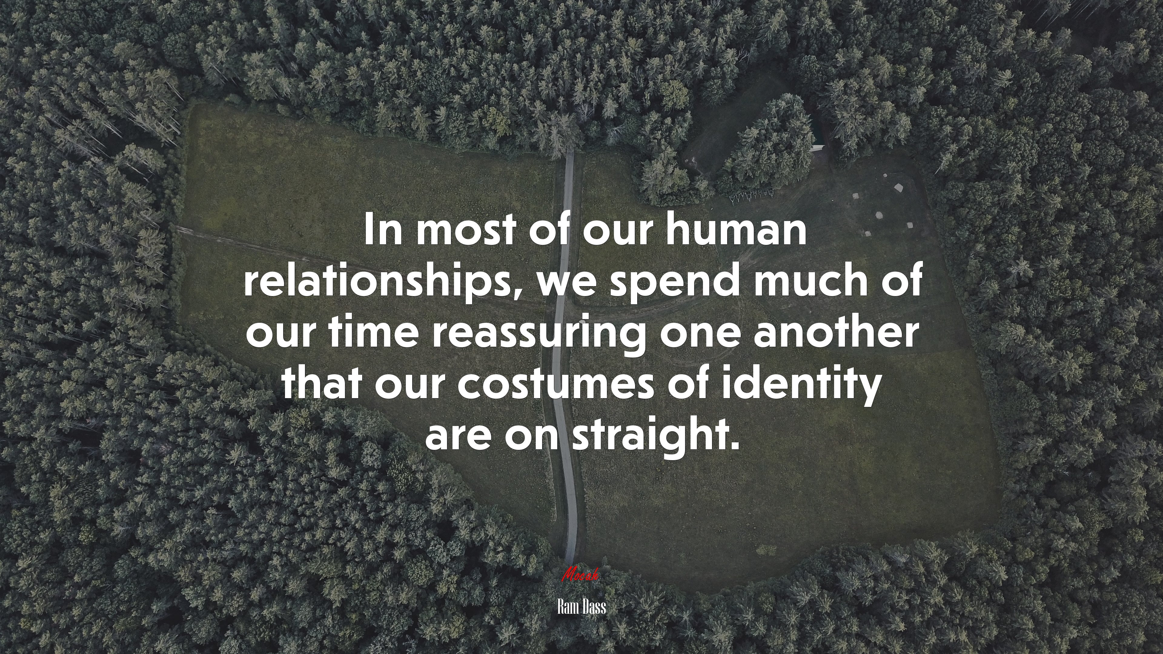 In most of our human relationships, we spend much of our time reassuring one another that our costumes of identity are on straight. | Ram Dass quote HD Wallpaper
