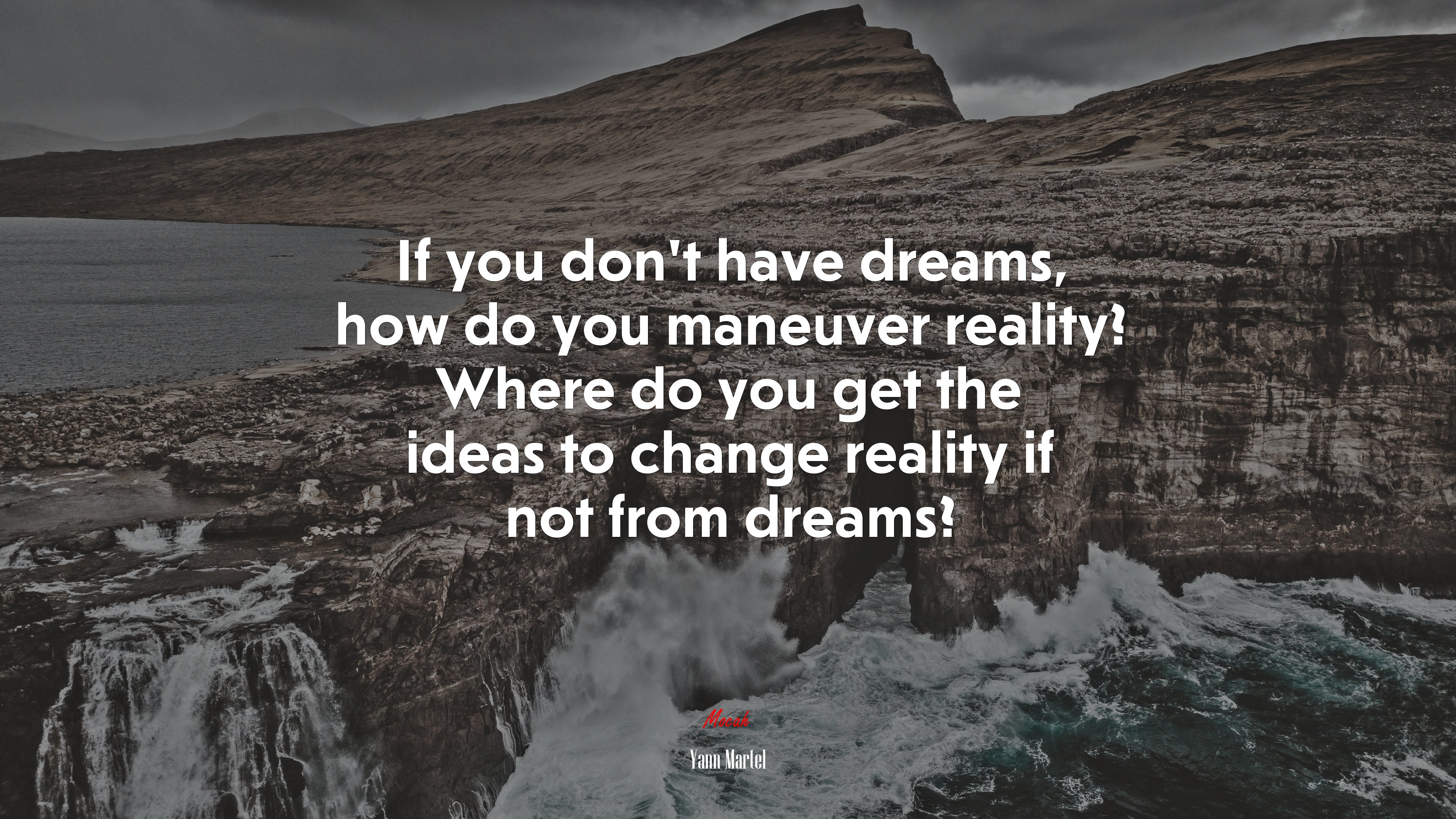 If you don’t have dreams, how do you maneuver reality? Where do you get the ideas to change reality if not from dreams? | Yann Martel quote HD Wallpaper