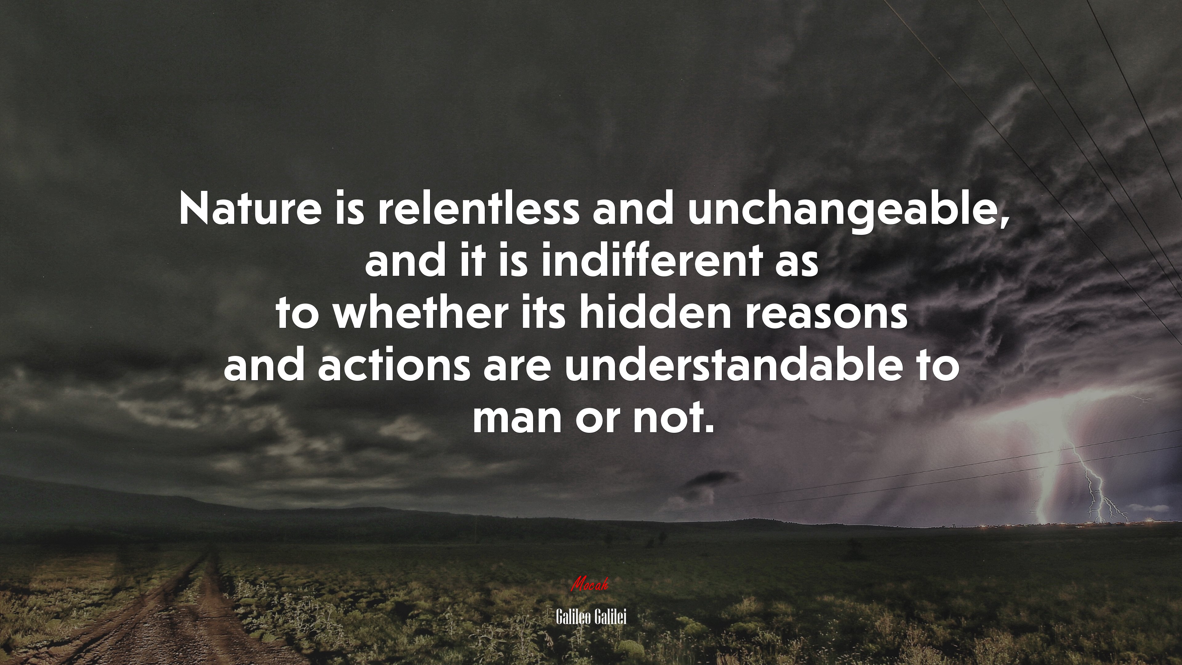 Nature is relentless and unchangeable, and it is indifferent as to whether its hidden reasons and actions are understandable to man or not. | Galileo Galilei quote HD Wallpaper