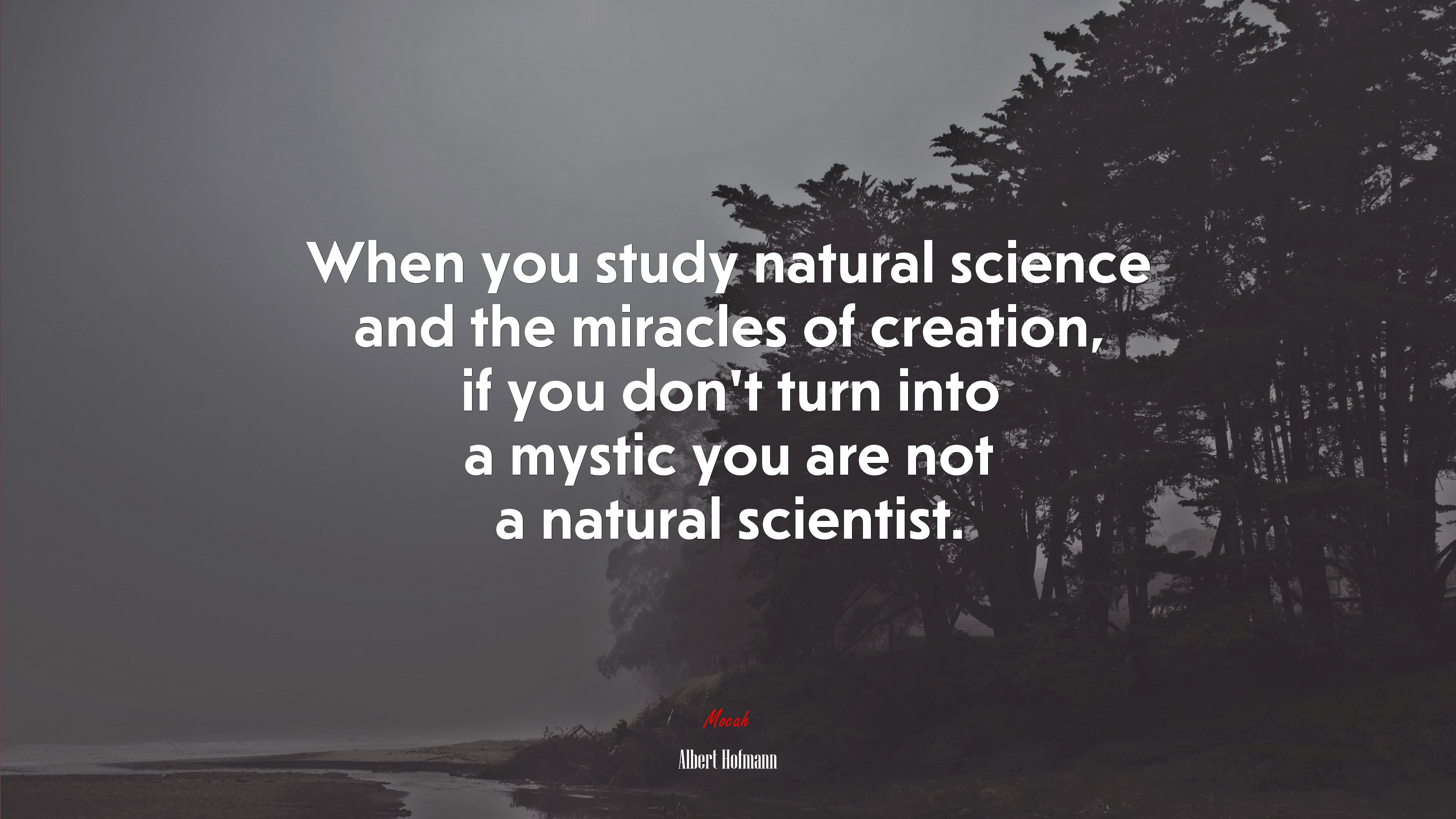 When you study natural science and the miracles of creation, if you don’t turn into a mystic you are not a natural scientist. | Albert Hofmann quote HD Wallpaper