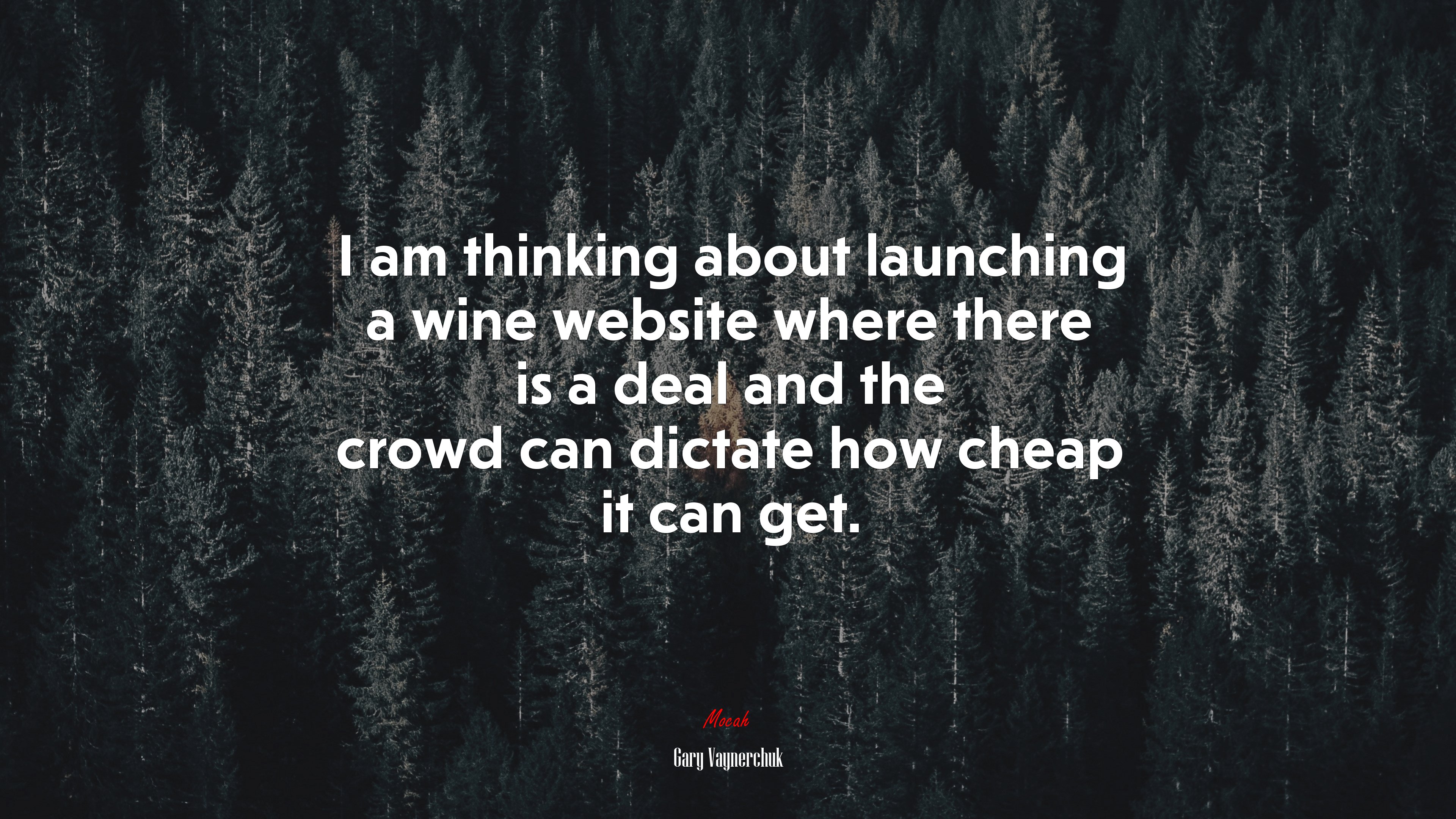 I am thinking about launching a wine website where there is a deal and the crowd can dictate how cheap it can get. | Gary Vaynerchuk quote HD Wallpaper
