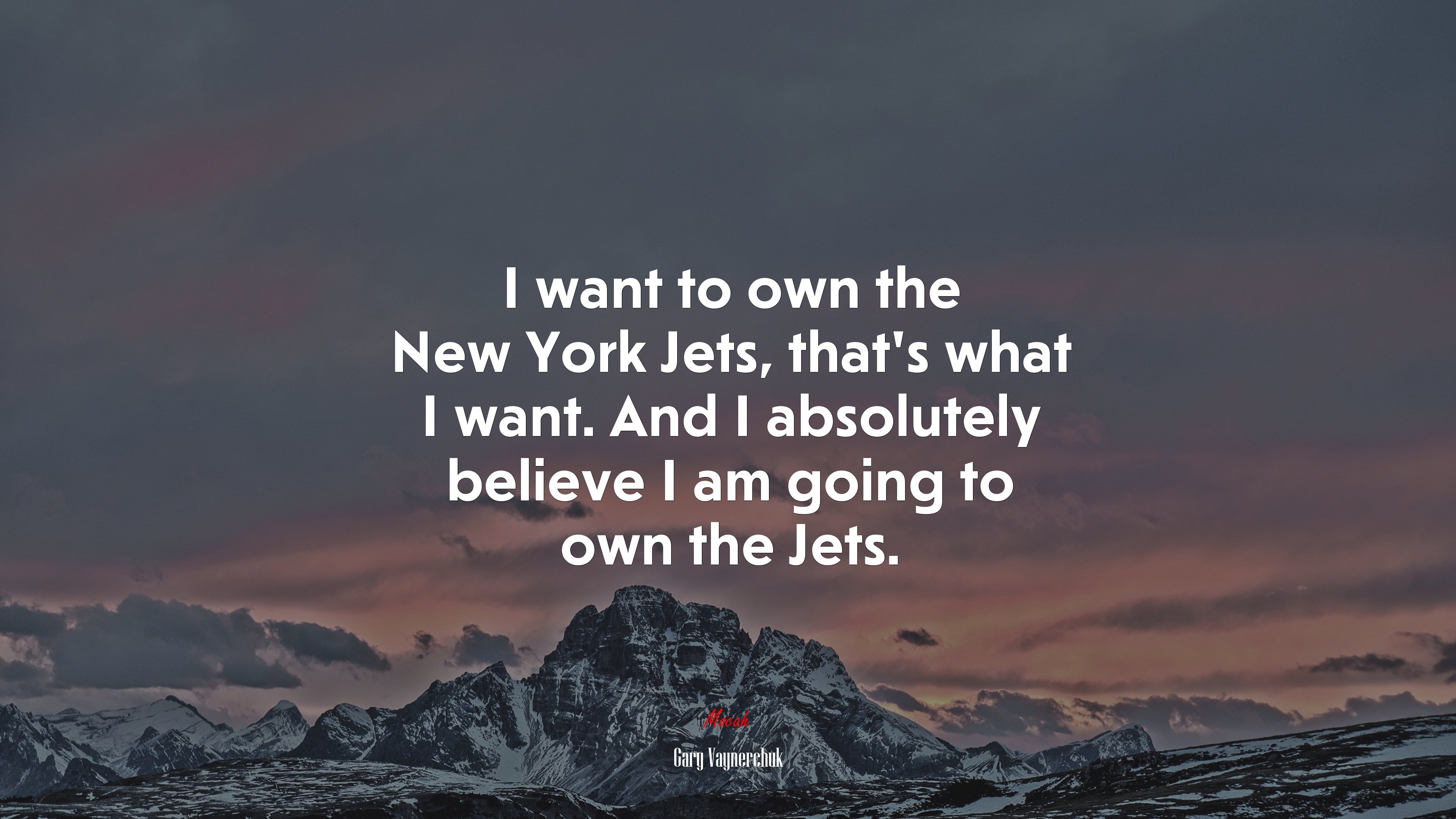 I want to own the New York Jets, that’s what I want. And I absolutely believe I am going to own the Jets. | Gary Vaynerchuk quote HD Wallpaper