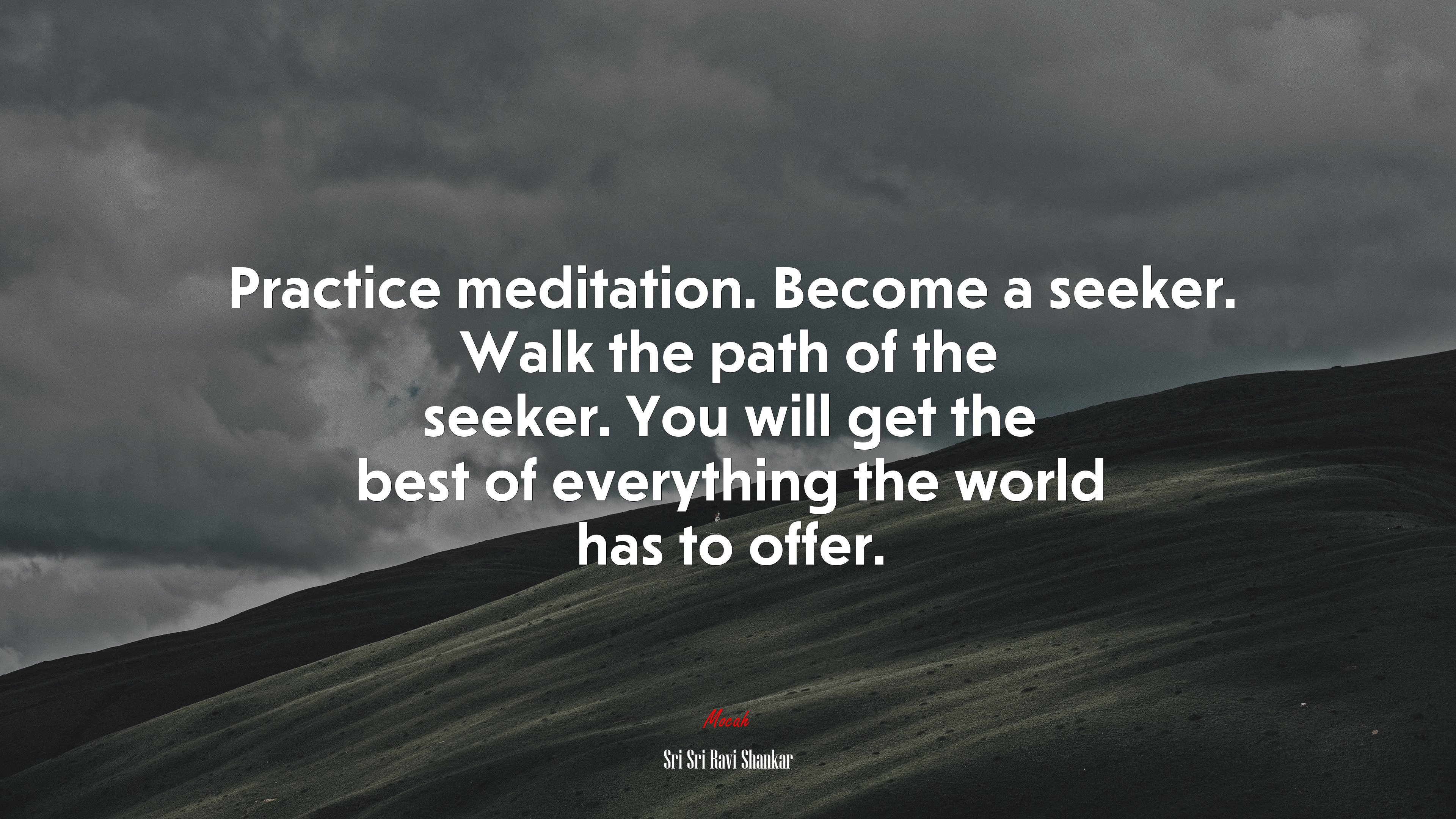 Practice meditation. Become a seeker. Walk the path of the seeker. You will get the best of everything the world has to offer. | Sri Sri Ravi Shankar quote HD Wallpaper