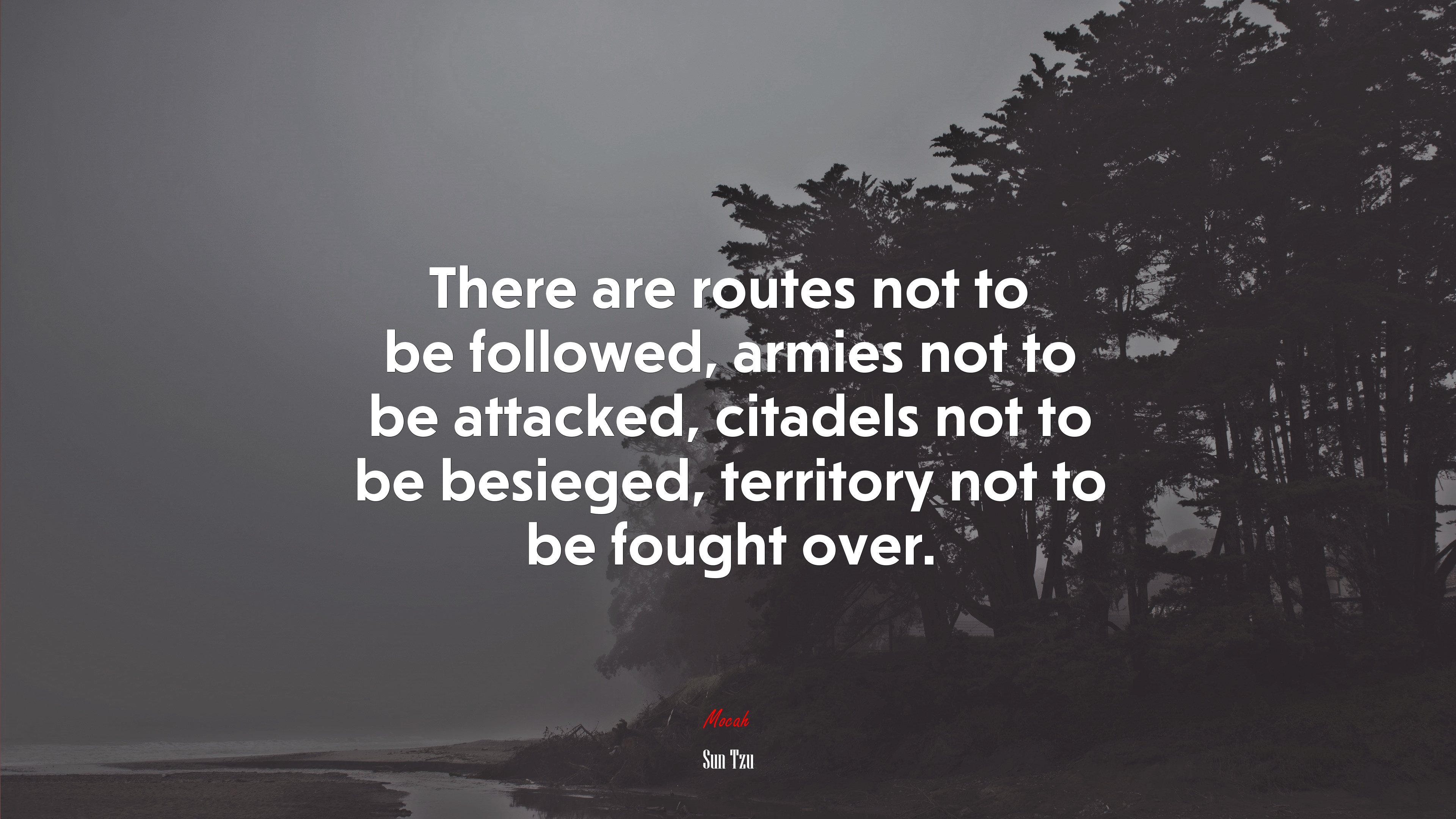There are routes not to be followed, armies not to be attacked, citadels not to be besieged, territory not to be fought over. | Sun Tzu quote HD Wallpaper
