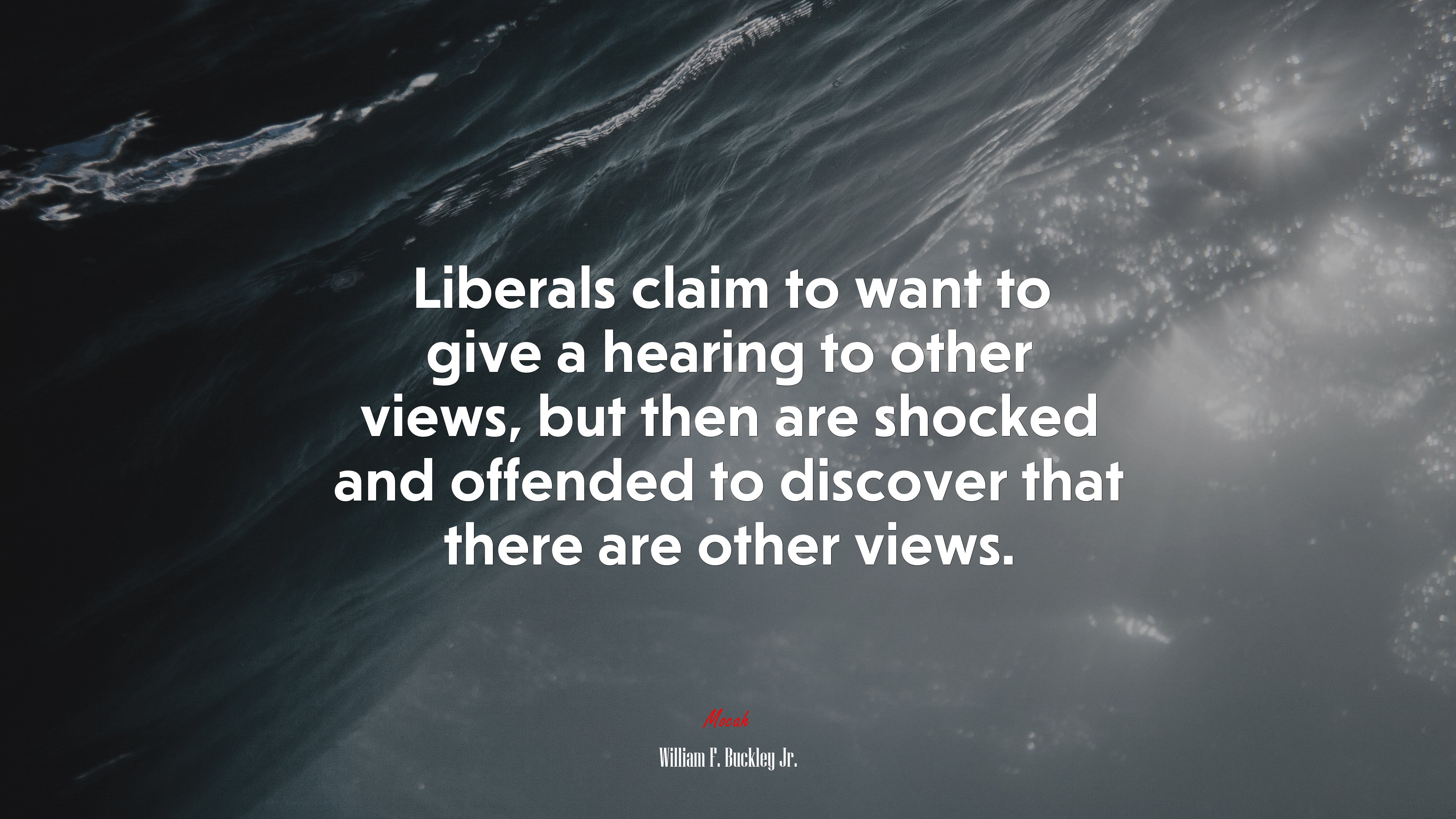 Liberals claim to want to give a hearing to other views, but then are shocked and offended to discover that there are other views. | William F. Buckley Jr. quote HD Wallpaper