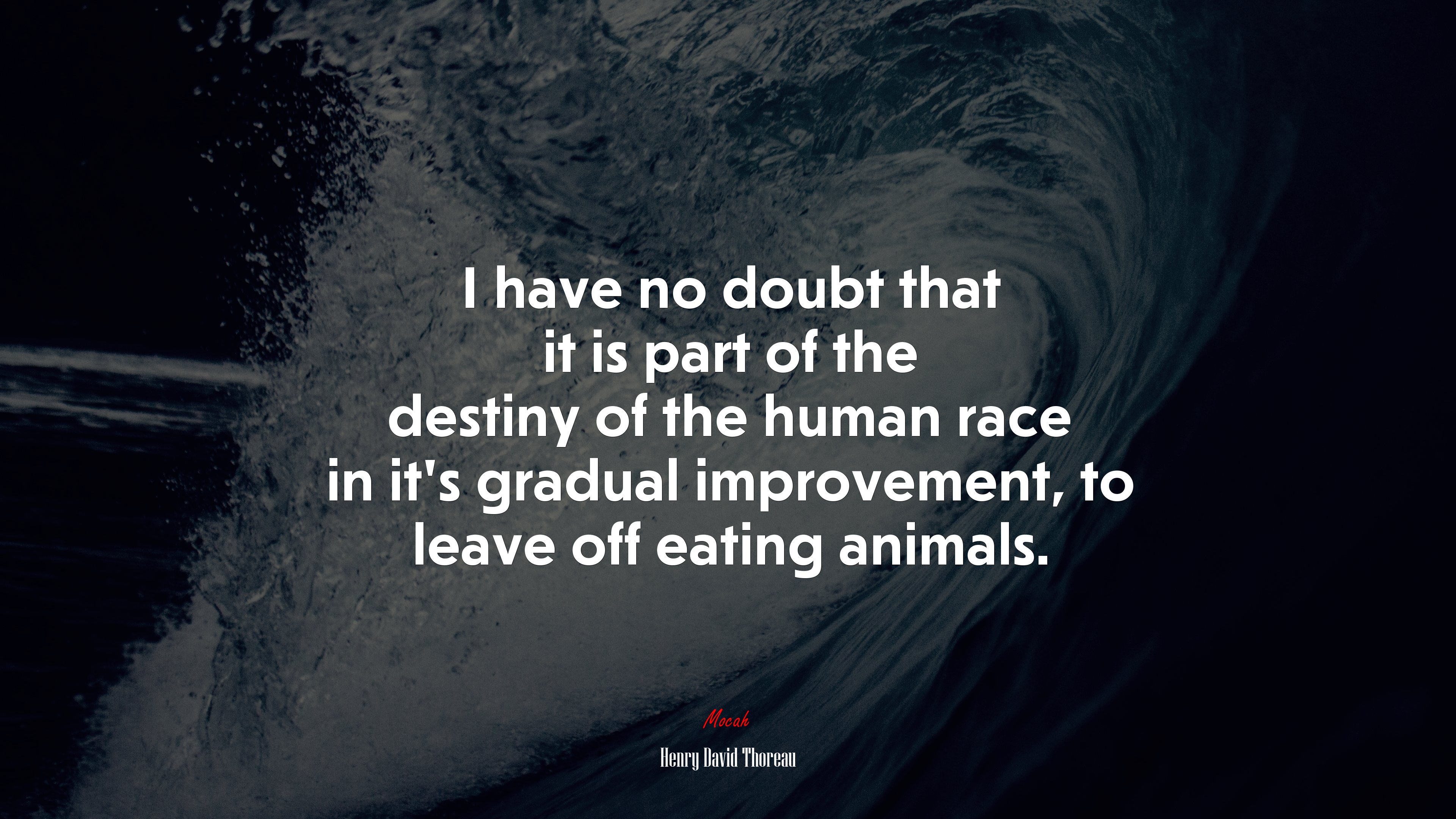 I have no doubt that it is part of the destiny of the human race in it’s gradual improvement, to leave off eating animals. | Henry David Thoreau quote HD Wallpaper