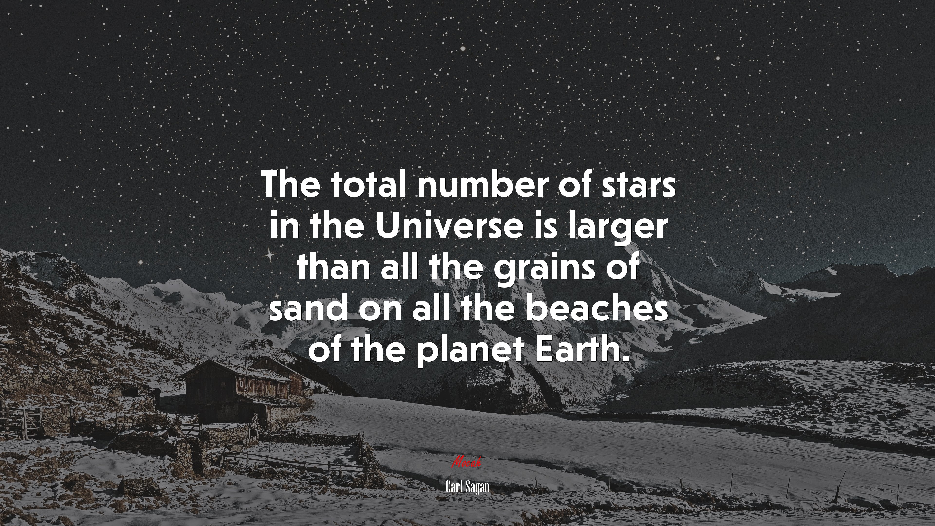 The total number of stars in the Universe is larger than all the grains of sand on all the beaches of the planet Earth. | Carl Sagan quote HD Wallpaper