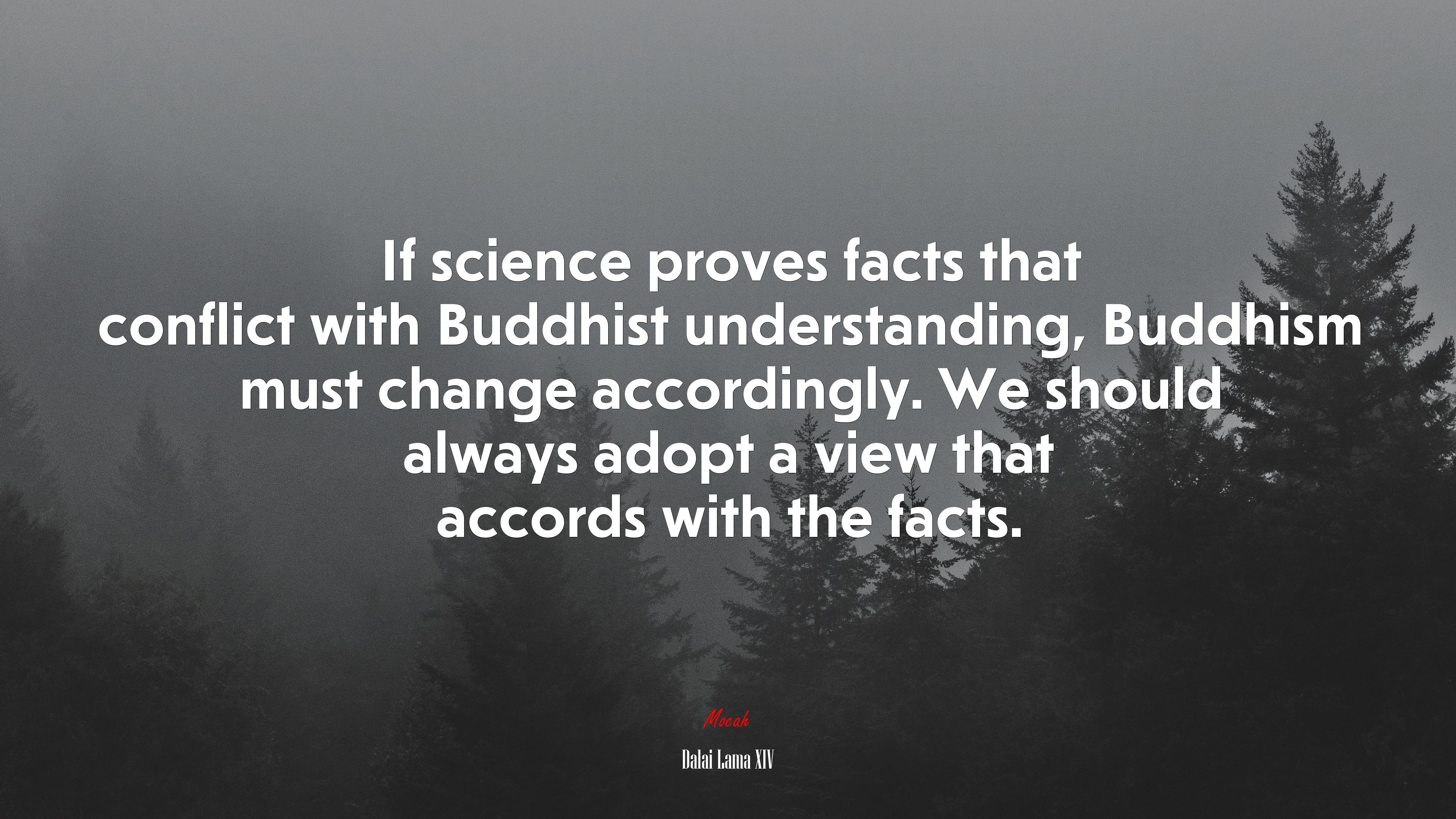 If science proves facts that conflict with Buddhist understanding, Buddhism must change accordingly. We should always adopt a view that accords with the facts. | Dalai Lama XIV quote HD Wallpaper