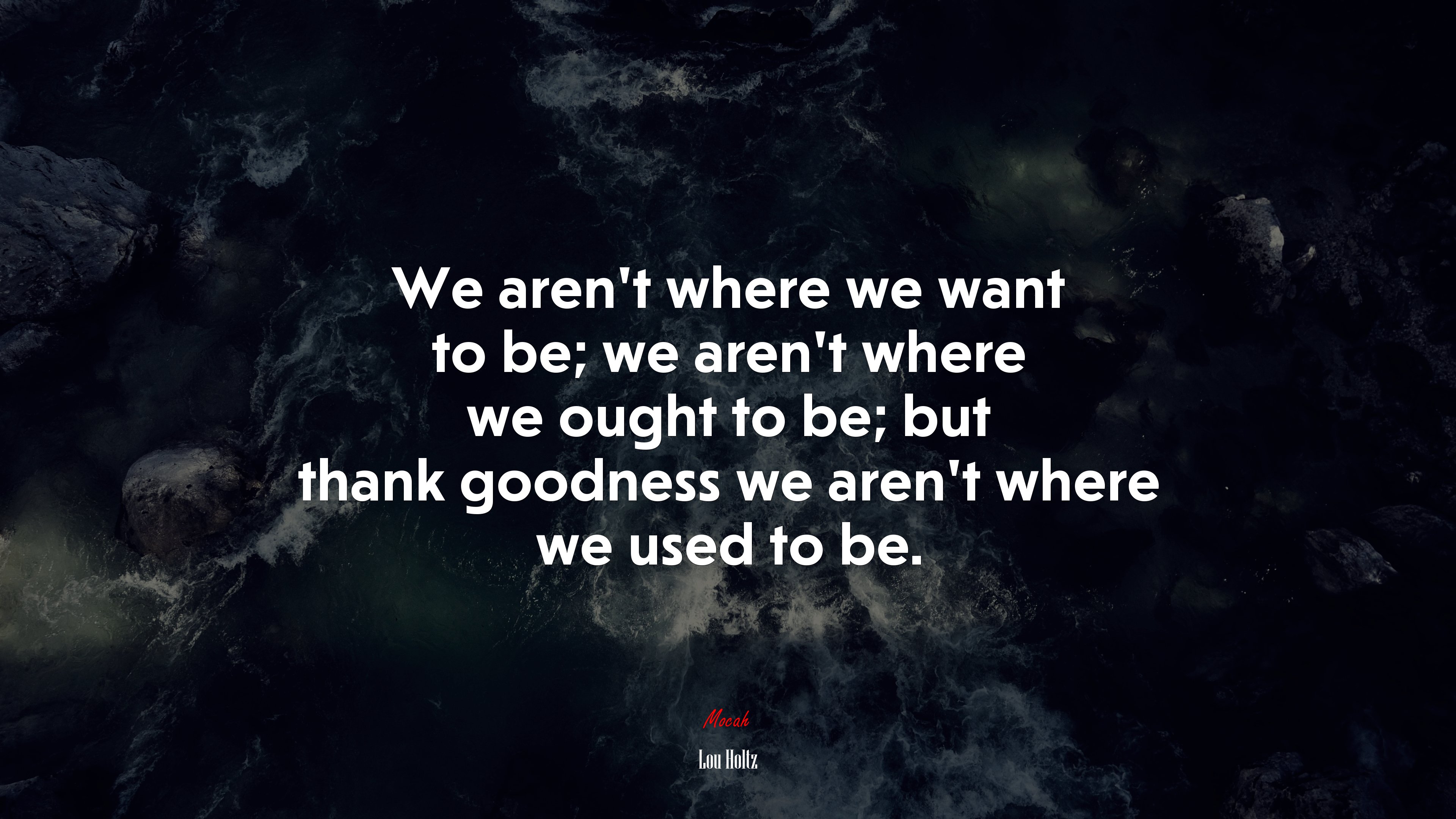 We aren’t where we want to be; we aren’t where we ought to be; but thank goodness we aren’t where we used to be. | Lou Holtz quote HD Wallpaper