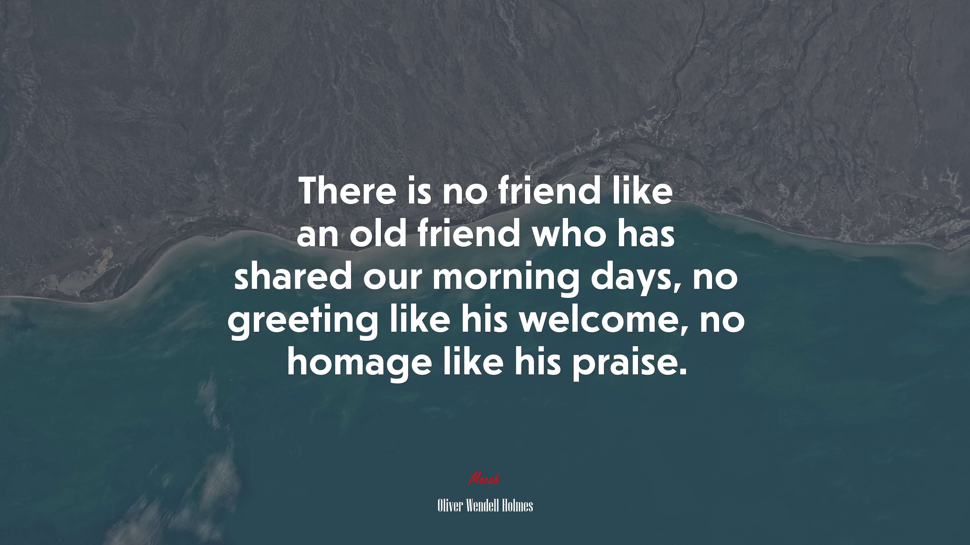There is no friend like an old friend who has shared our morning days, no greeting like his welcome, no homage like his praise. | Oliver Wendell Holmes quote HD Wallpaper