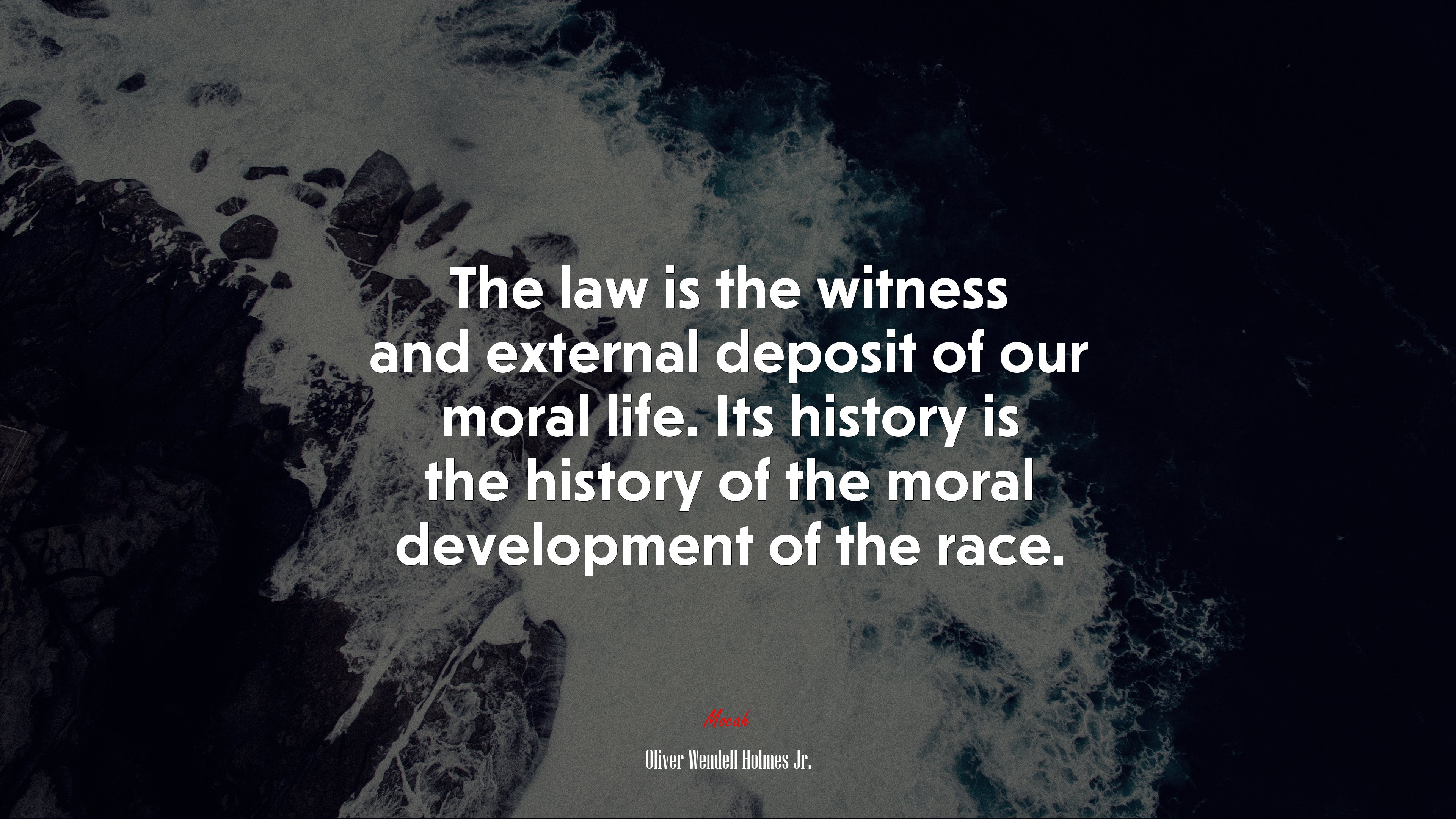 The law is the witness and external deposit of our moral life. Its history is the history of the moral development of the race. | Oliver Wendell Holmes Jr. quote HD Wallpaper