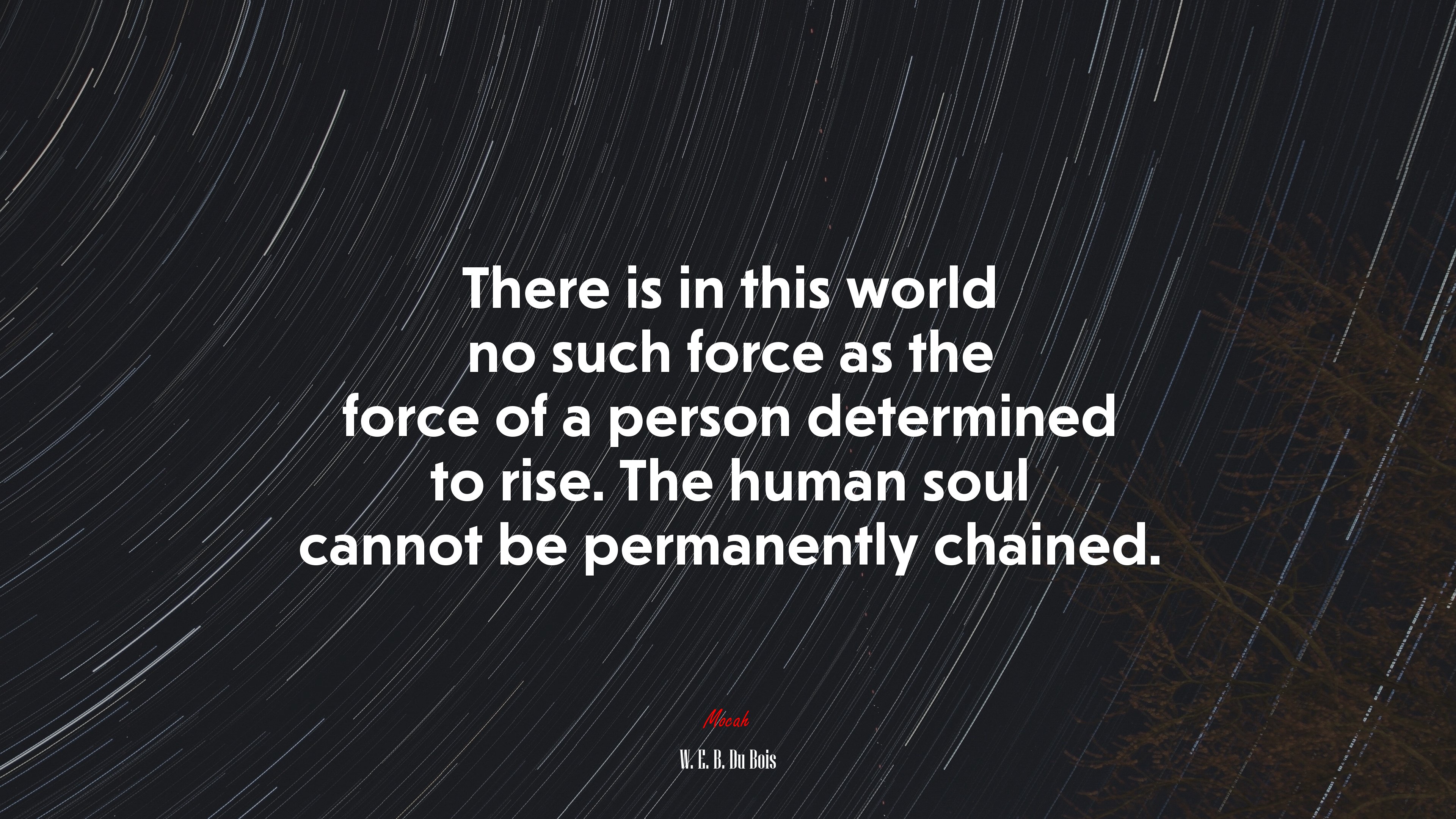 There is in this world no such force as the force of a person determined to rise. The human soul cannot be permanently chained. | W. E. B. Du Bois quote HD Wallpaper