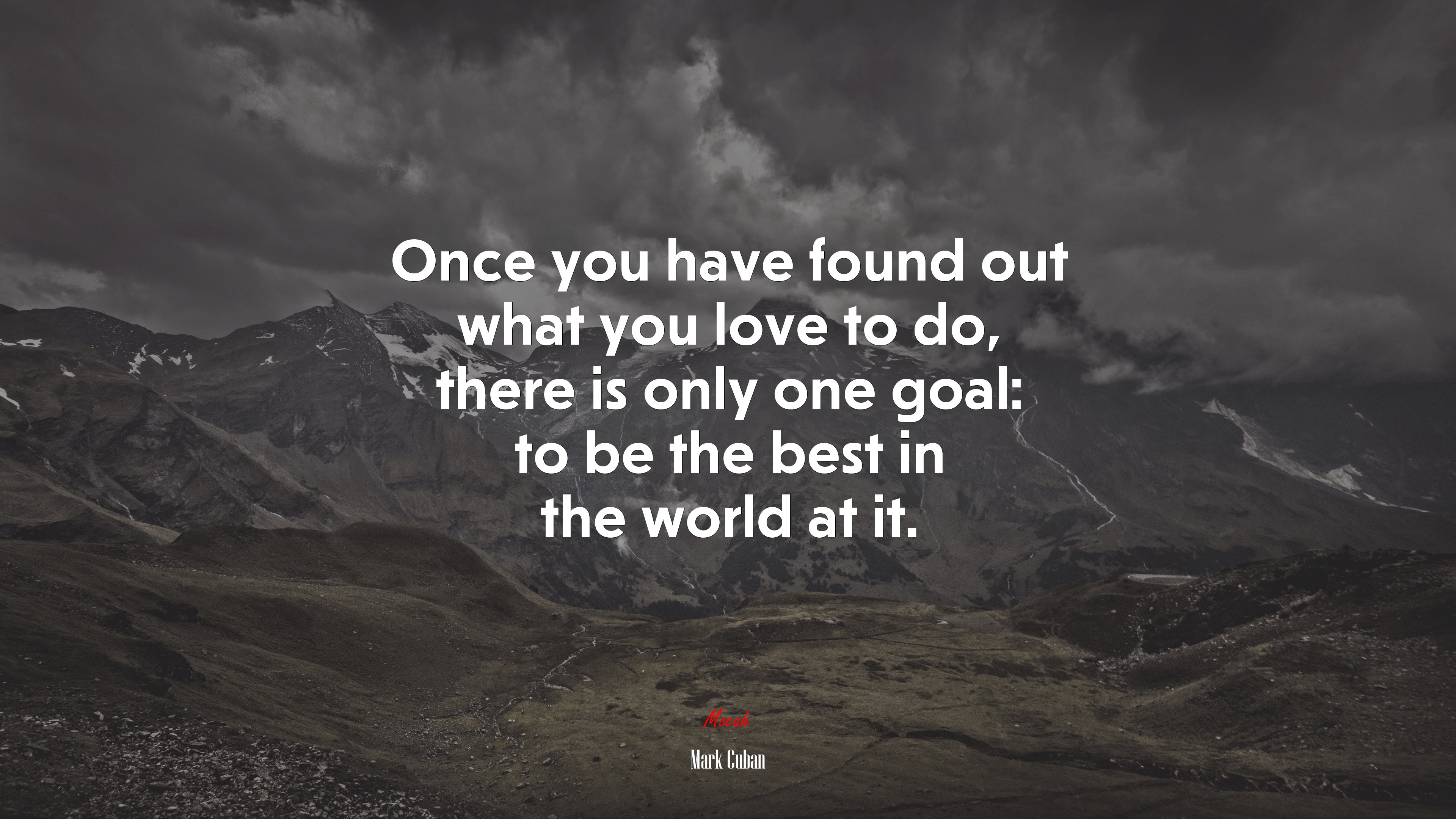 Once you have found out what you love to do, there is only one goal: to be the best in the world at it. | Mark Cuban quote HD Wallpaper