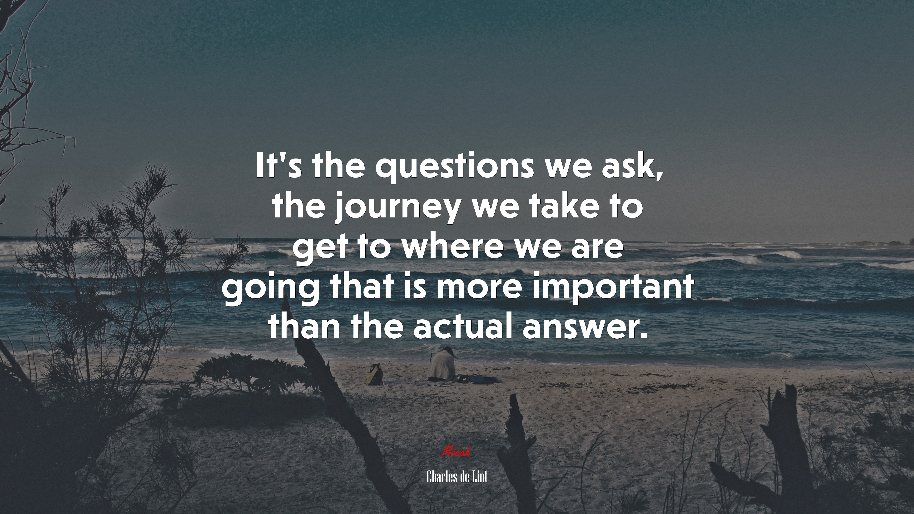 It’s the questions we ask, the journey we take to get to where we are going that is more important than the actual answer. | Charles de Lint quote HD Wallpaper