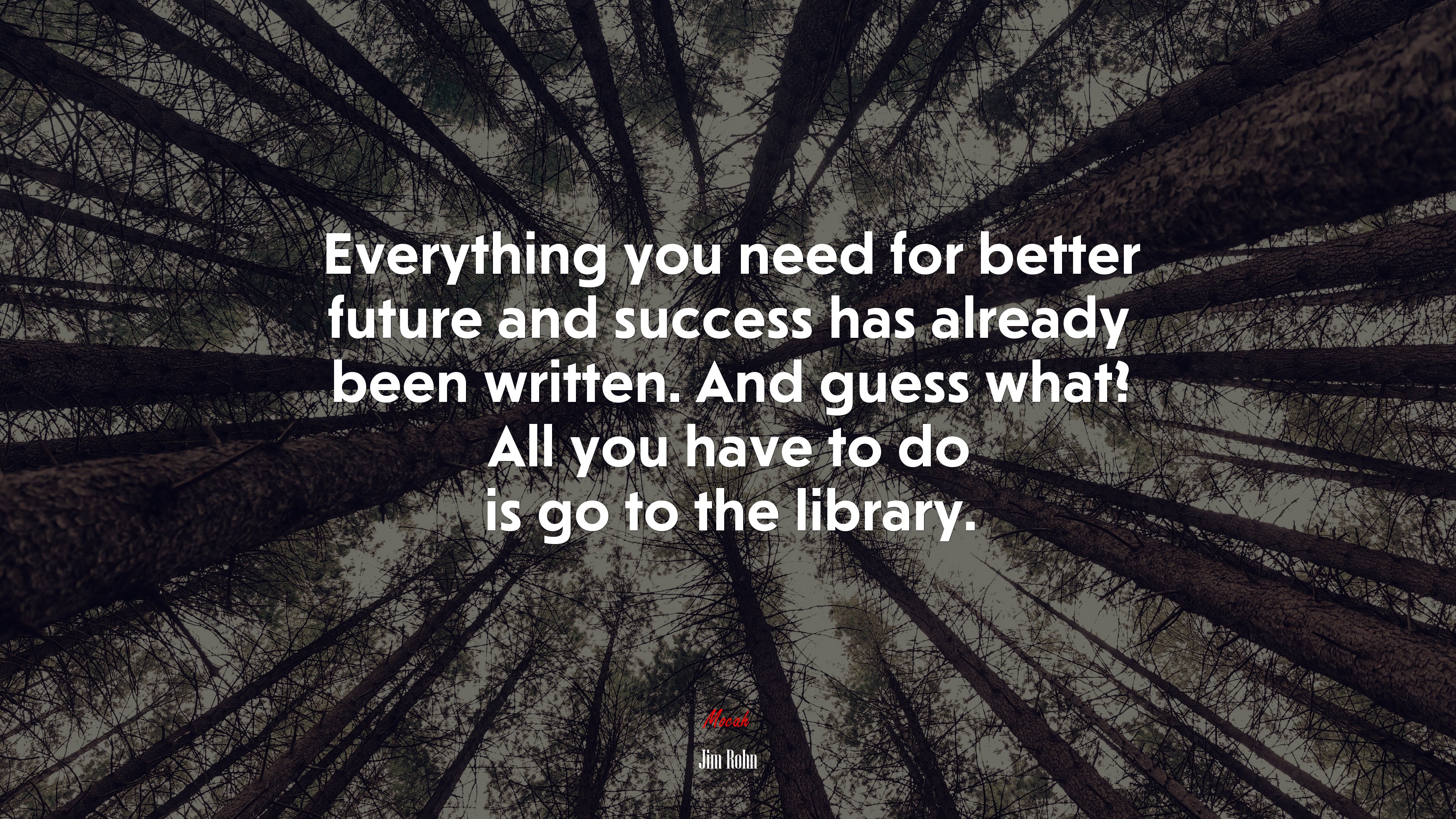 Everything you need for better future and success has already been written. And guess what? All you have to do is go to the library. | Jim Rohn quote HD Wallpaper