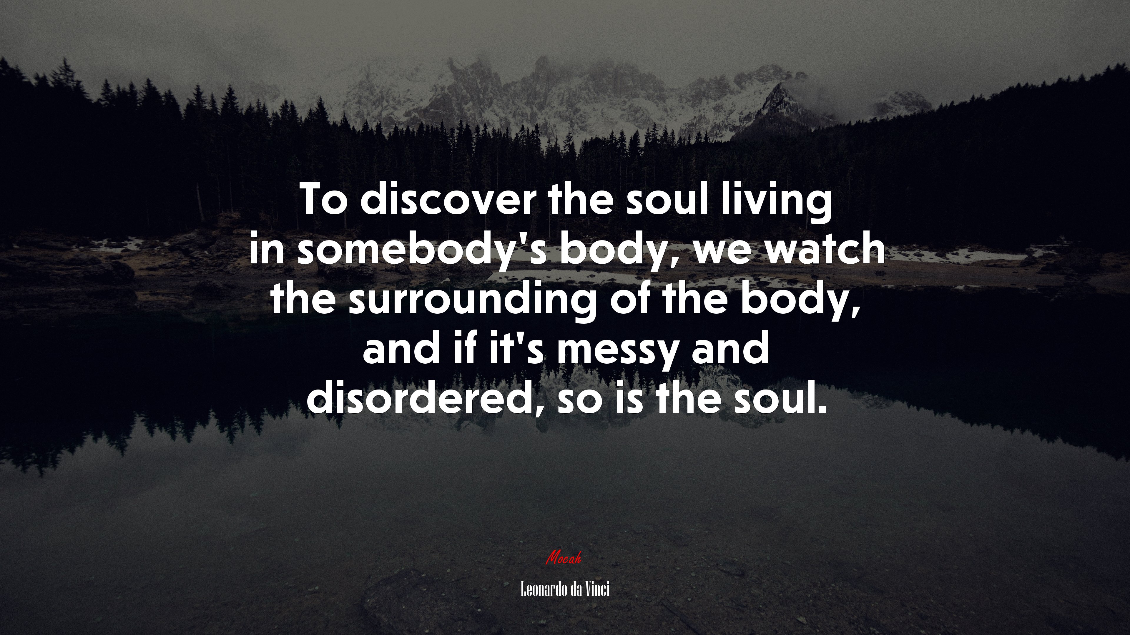 To discover the soul living in somebody’s body, we watch the surrounding of the body, and if it’s messy and disordered, so is the soul. | Leonardo da Vinci quote HD Wallpaper
