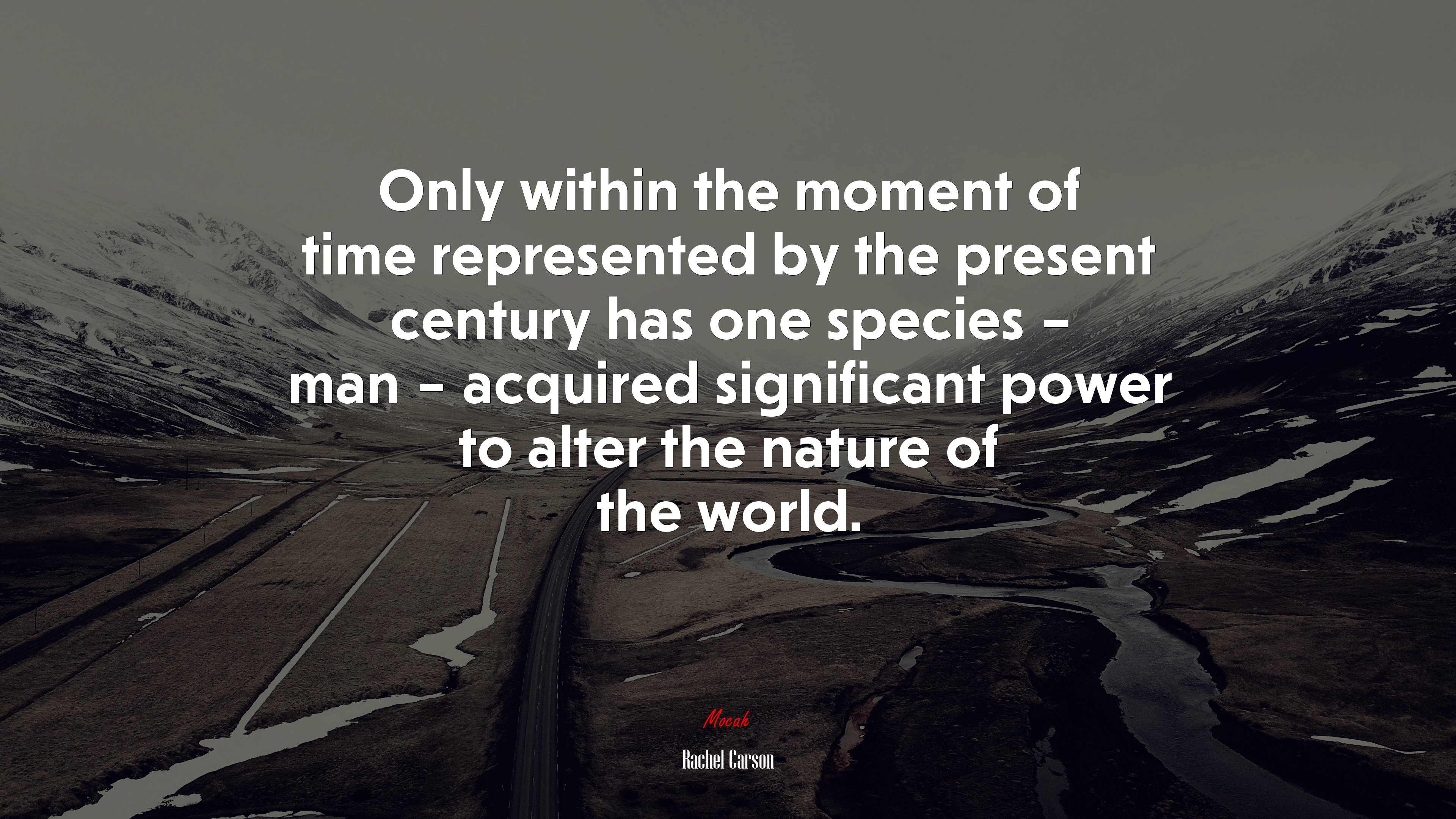 Only within the moment of time represented by the present century has one species – man – acquired significant power to alter the nature of the world. | Rachel Carson quote HD Wallpaper