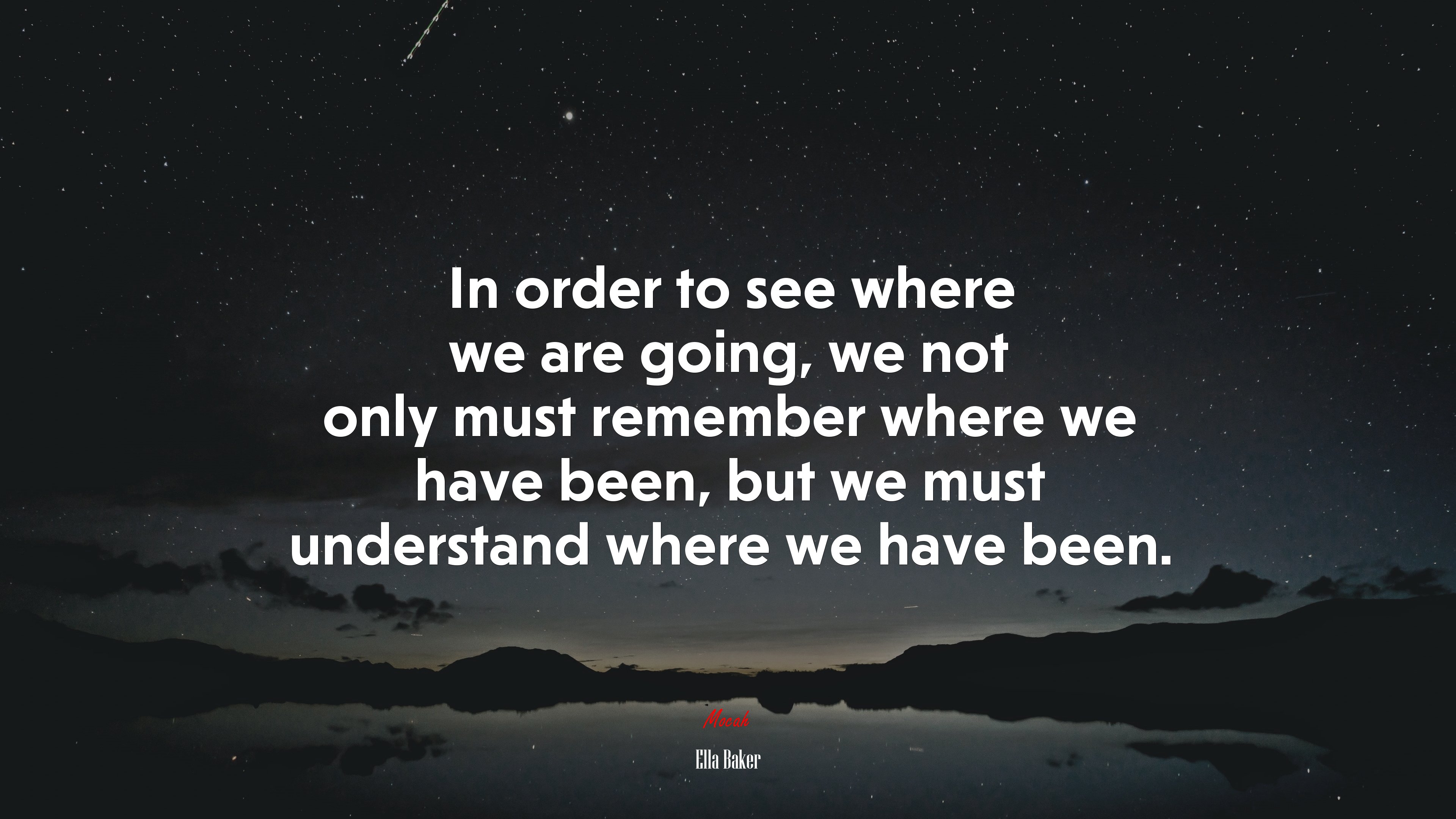 In order to see where we are going, we not only must remember where we have been, but we must understand where we have been. | Ella Baker quote HD Wallpaper