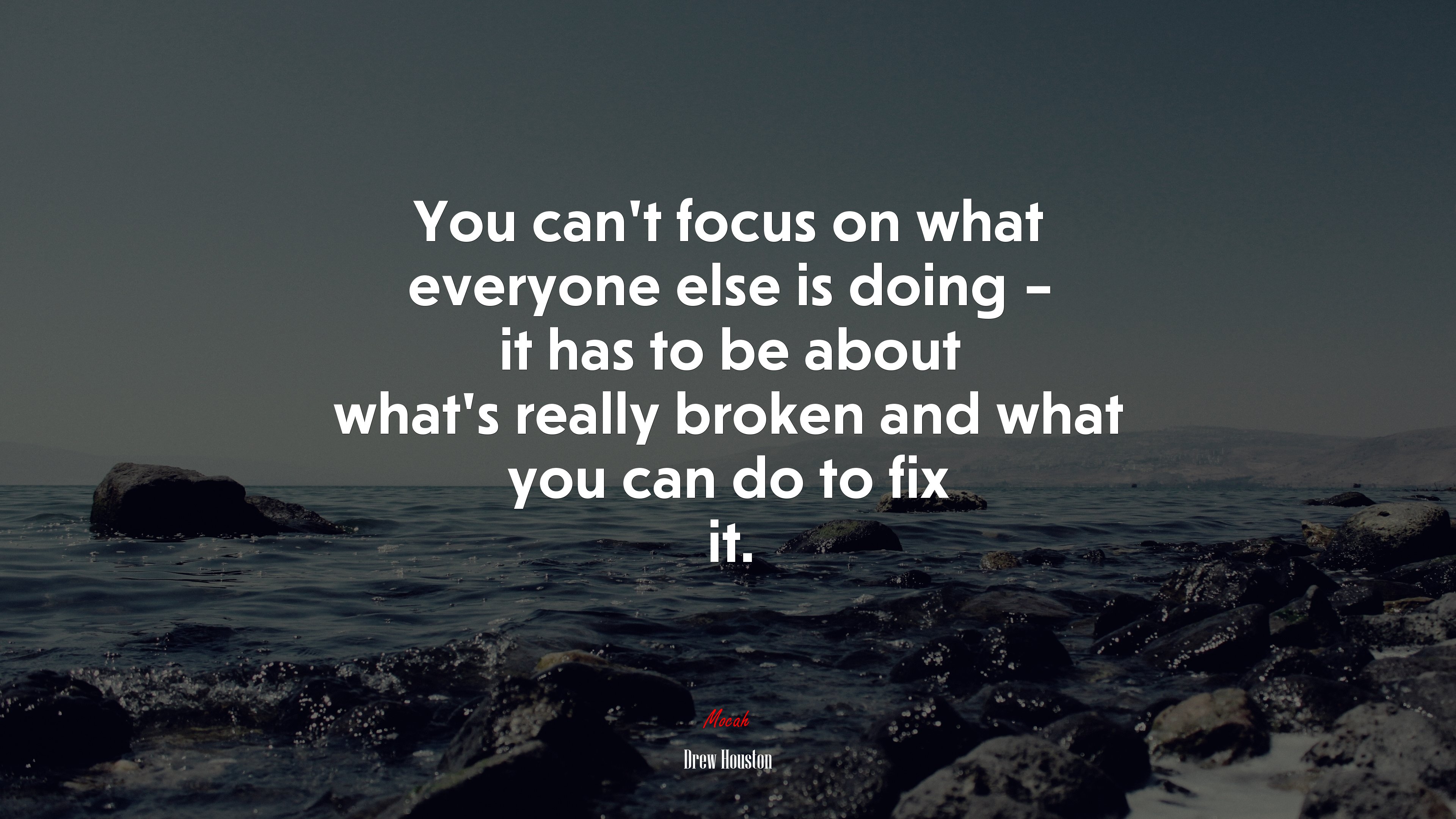 You can’t focus on what everyone else is doing – it has to be about what’s really broken and what you can do to fix it. | Drew Houston quote HD Wallpaper