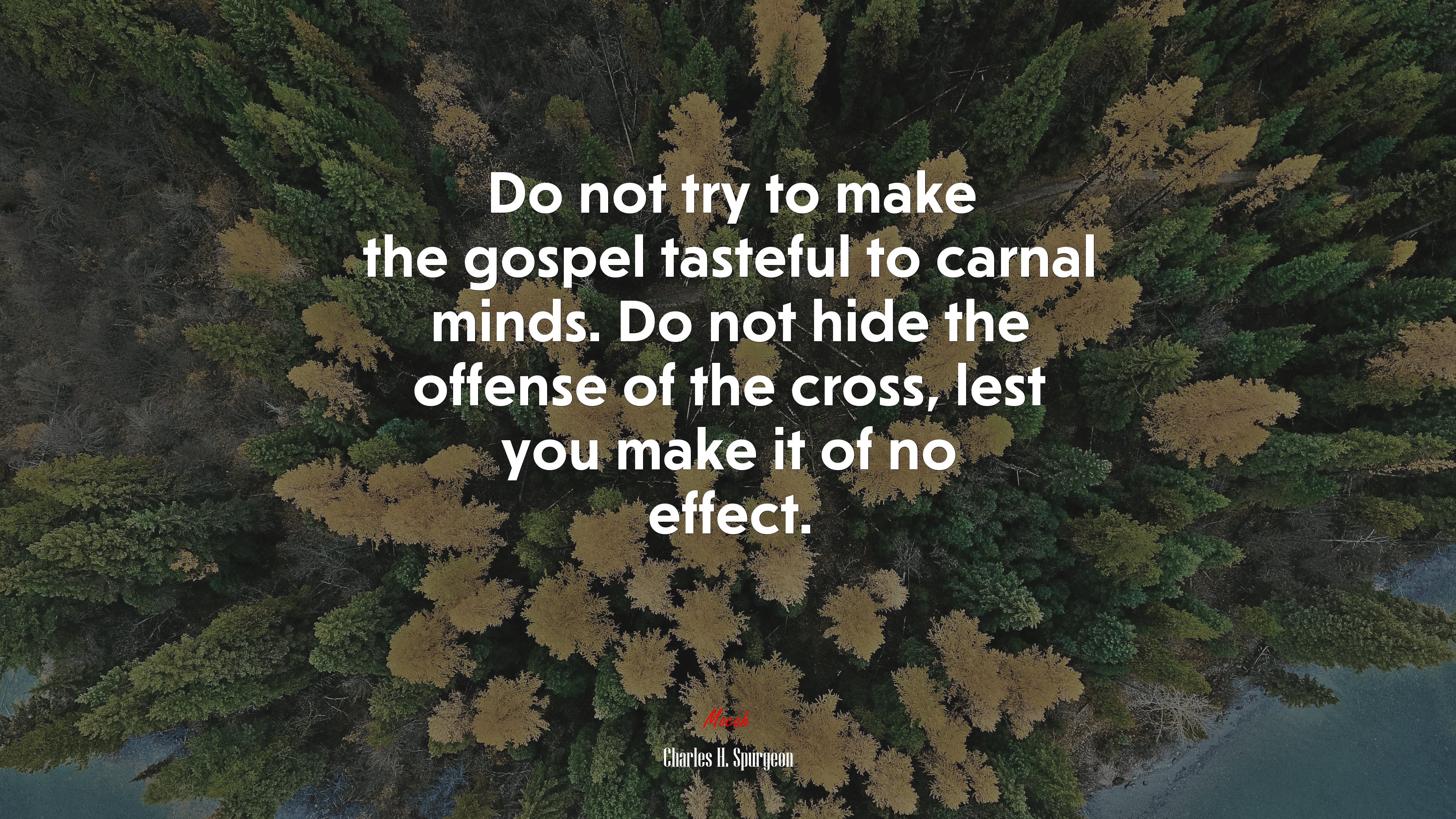 Do not try to make the gospel tasteful to carnal minds. Do not hide the offense of the cross, lest you make it of no effect. | Charles H. Spurgeon quote HD Wallpaper