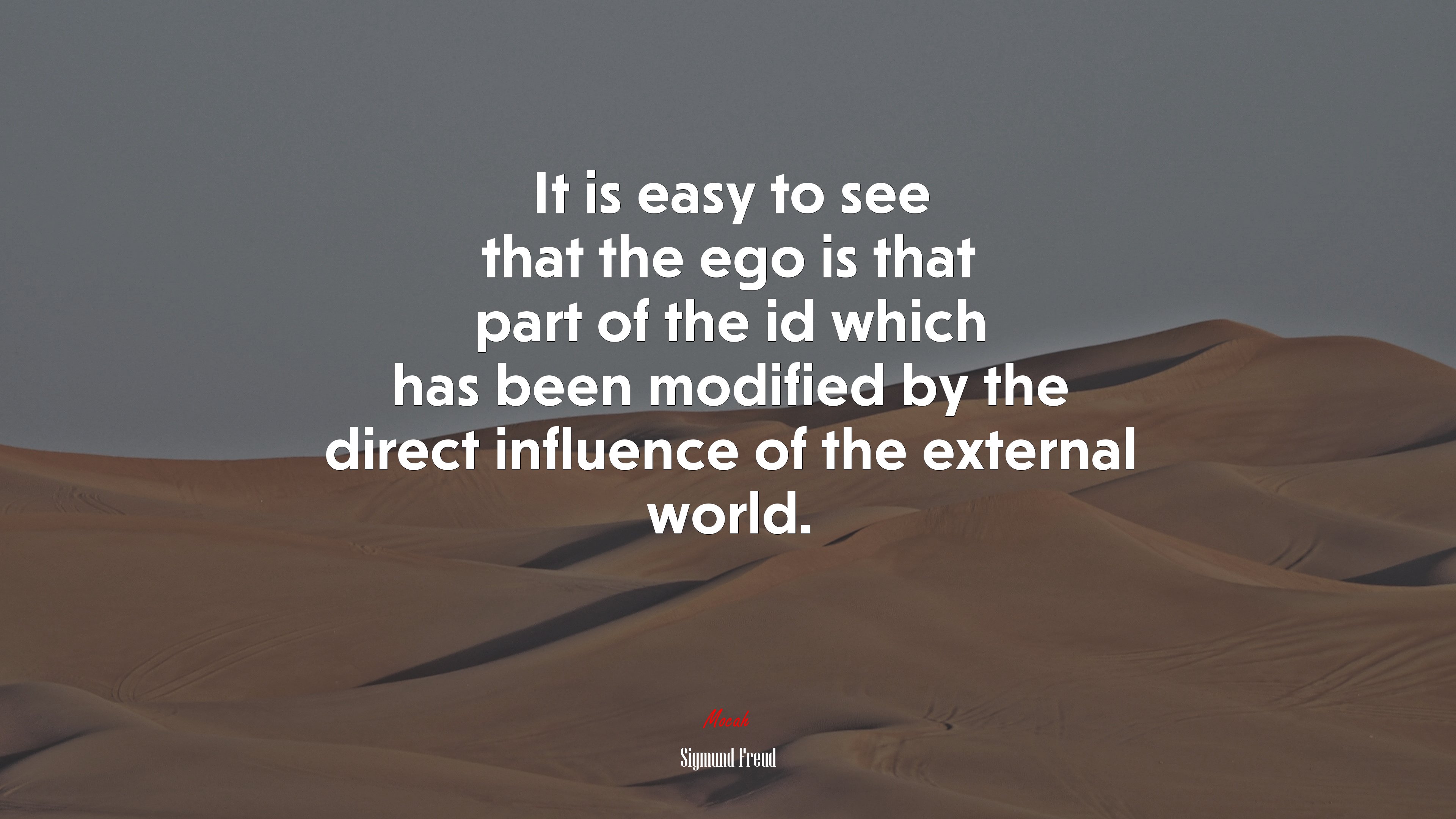 It is easy to see that the ego is that part of the id which has been modified by the direct influence of the external world. | Sigmund Freud quote HD Wallpaper