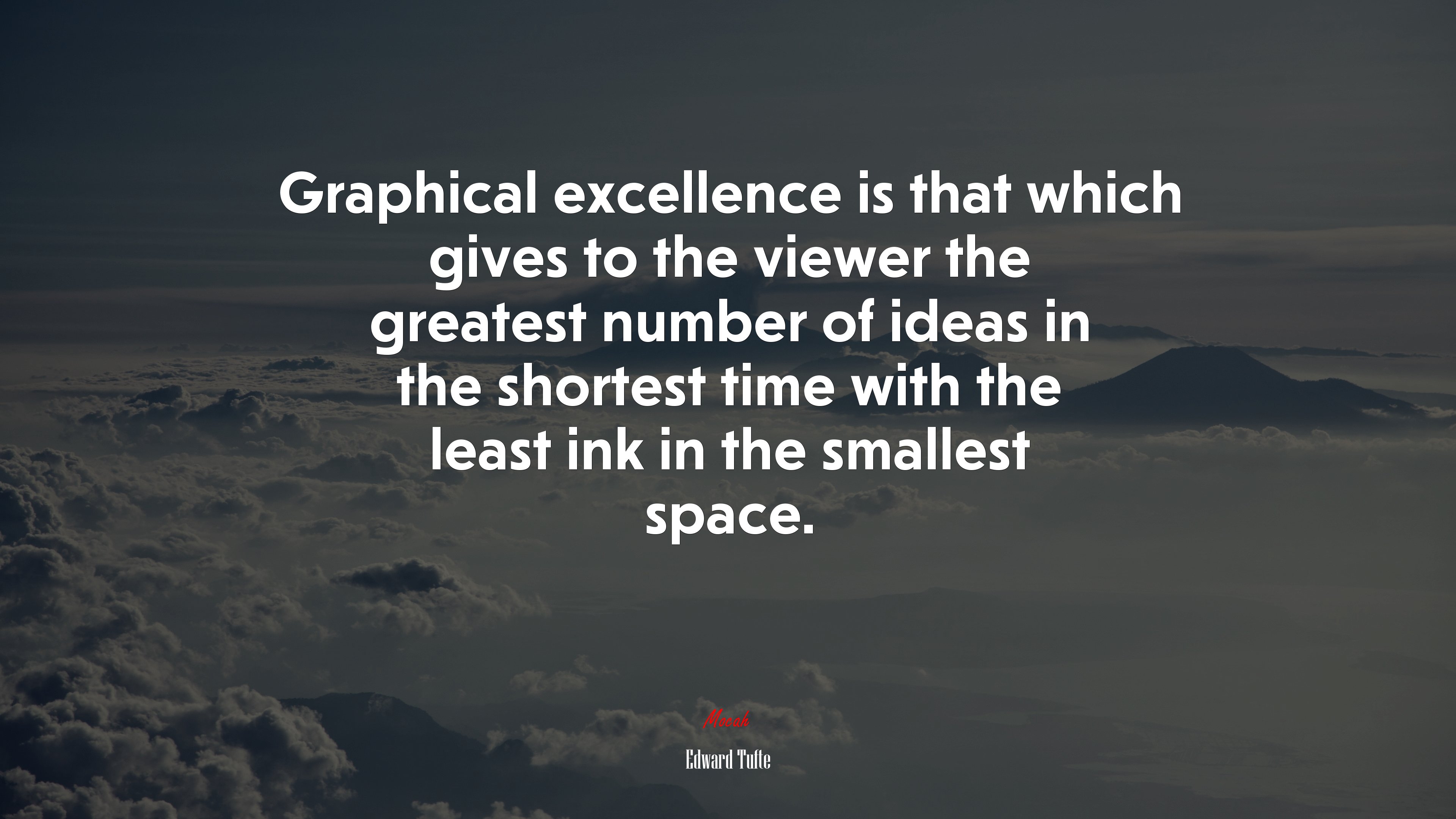 Graphical excellence is that which gives to the viewer the greatest number of ideas in the shortest time with the least ink in the smallest space. | Edward Tufte quote HD Wallpaper