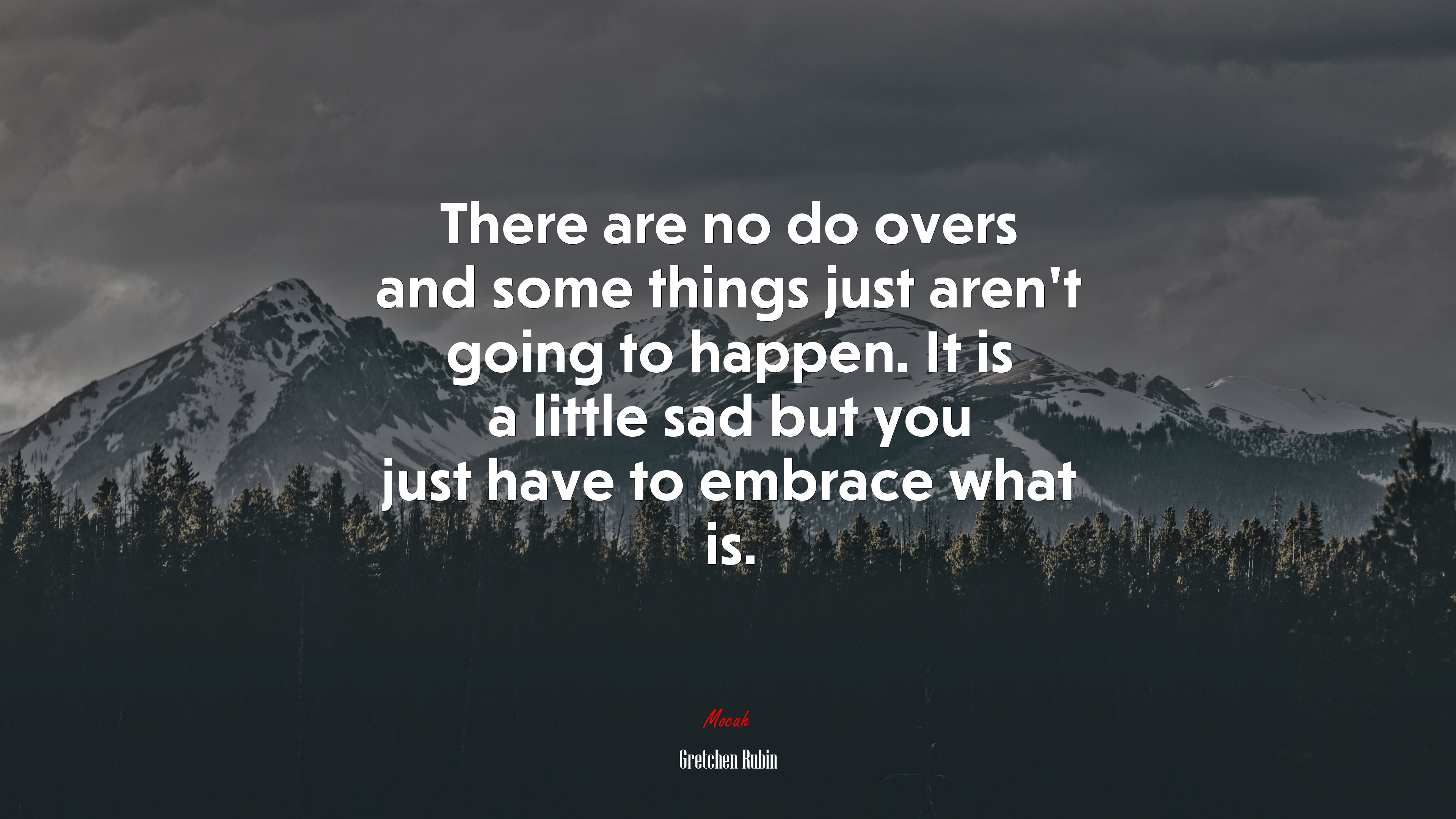 There are no do overs and some things just aren’t going to happen. It is a little sad but you just have to embrace what is. | Gretchen Rubin quote HD Wallpaper