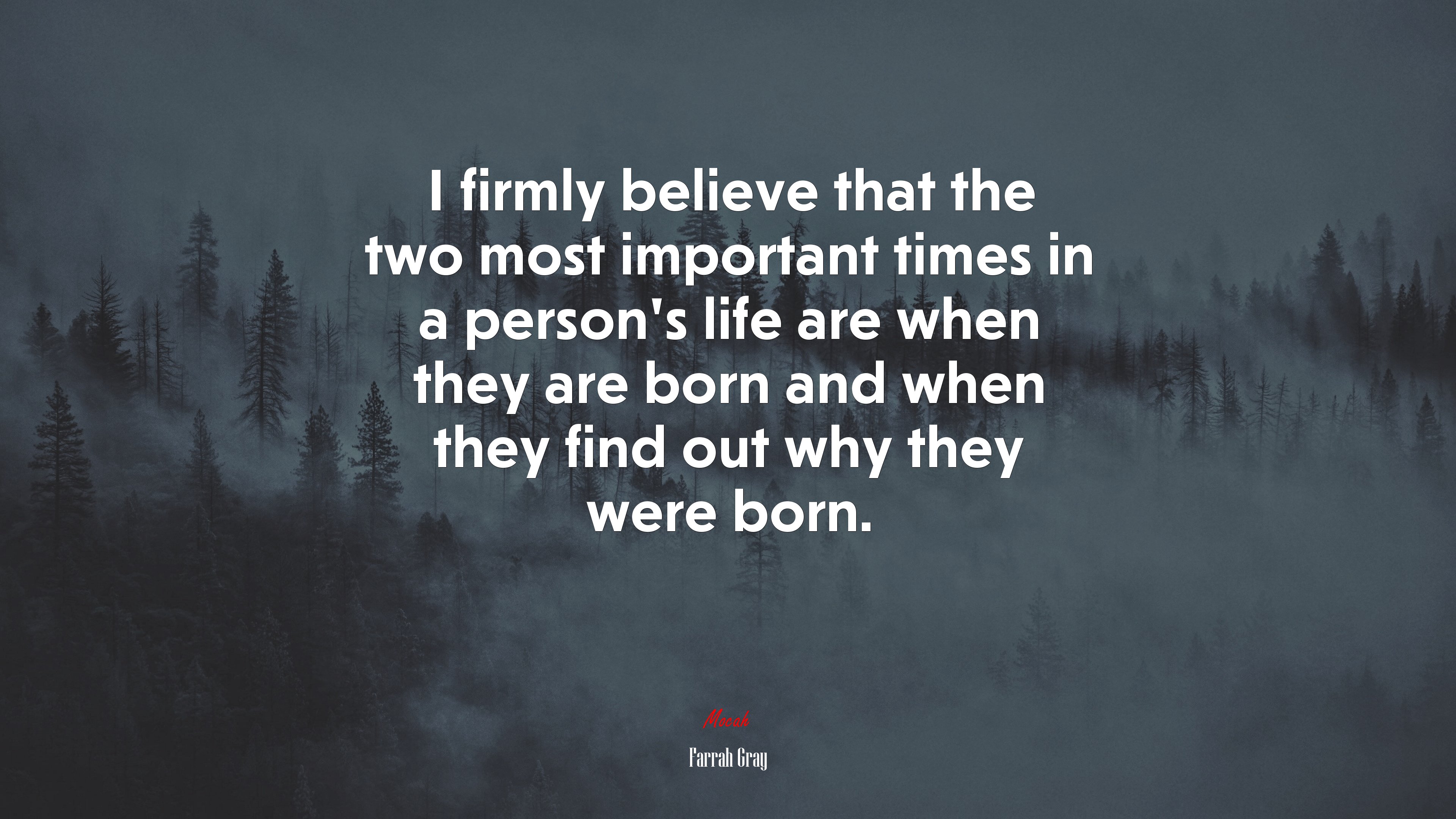 I firmly believe that the two most important times in a person’s life are when they are born and when they find out why they were born. | Farrah Gray quote HD Wallpaper