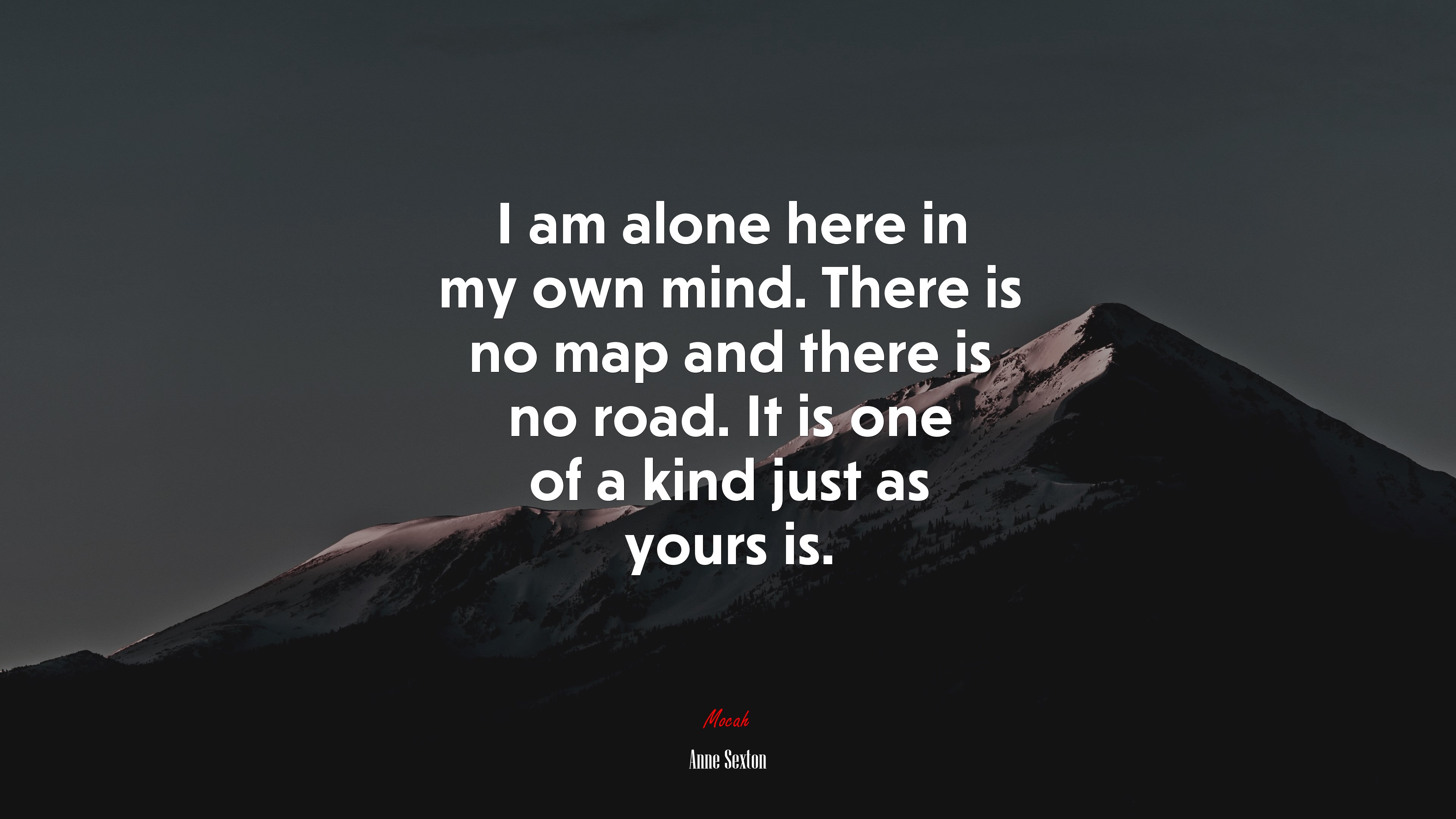 I am alone here in my own mind. There is no map and there is no road. It is one of a kind just as yours is. | Anne Sexton quote HD Wallpaper